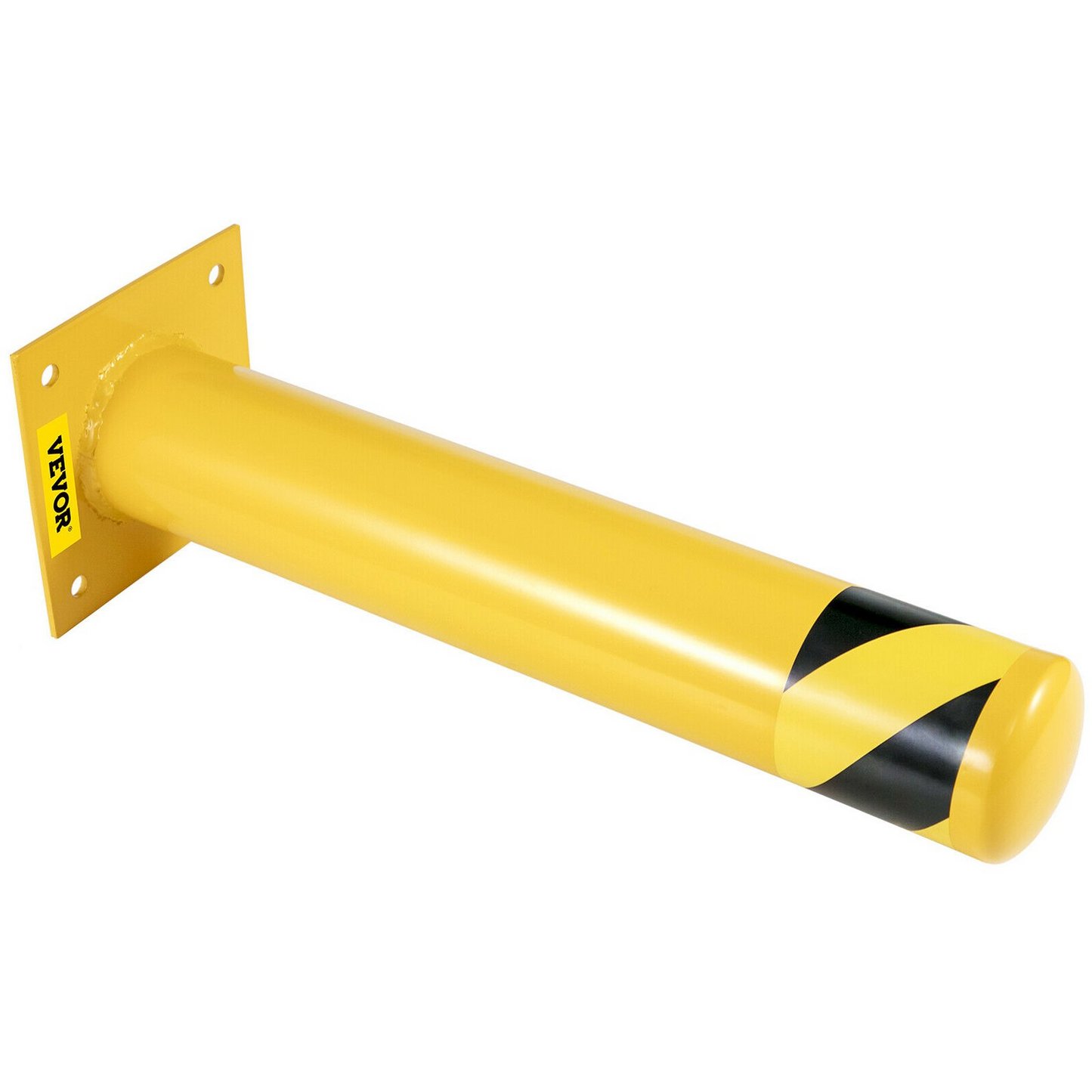 VEVOR Safety Bollard, 24"x5.5" Safety Barrier Bollard, 5-1/2" OD 24" Height Yellow Powder Coat Pipe Steel Safety Barrier with 4 Free Anchor Bolts for Traffic-Sensitive Area