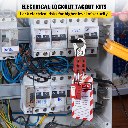 VEVOR 26 PCS Lockout Tagout Kits, Electrical Safety Loto Kit Includes Padlocks, Lockout Station, Hasp, Tags & Zip Ties, Lockout Tagout Safety Tools for Industrial, Electric Power, Machinery