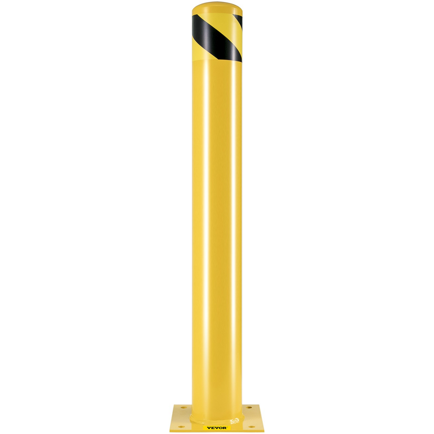 VEVOR Safety Bollard Safety Barrier Bollard 4-1/2" OD 36" Height Yellow Powder Coat Pipe Steel Safety Barrier with 4 Free Anchor Bolts for Traffic-Sensitive Area