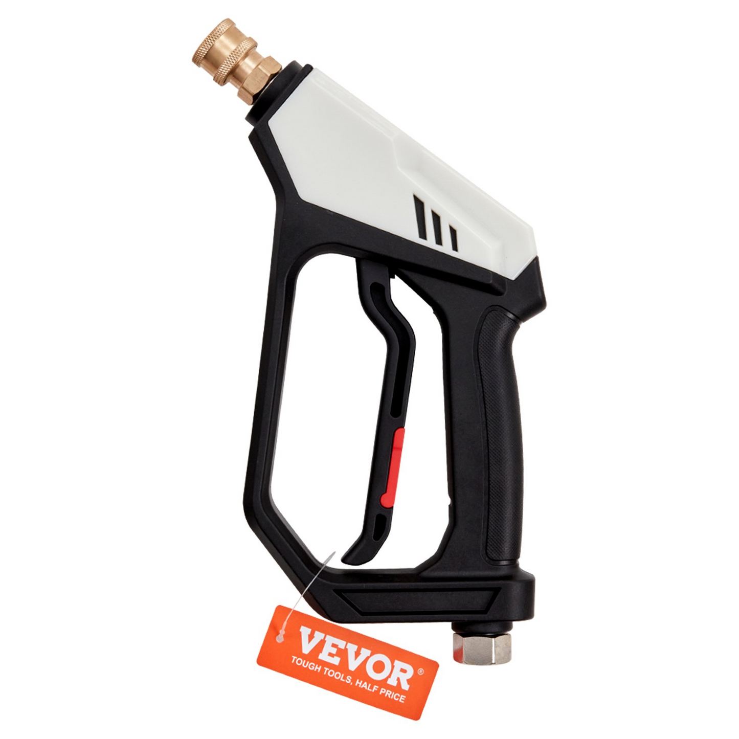 VEVOR Short Pressure Washer Gun, 5000 PSI High Power Washer Spay Gun, M22-14 mm / M22-15 / 3/8'' Inlet & 1/4'' Outlet Hose Connector Foam Gun, Pressure Washer Handle with 5 Color Quick Connect Nozzles