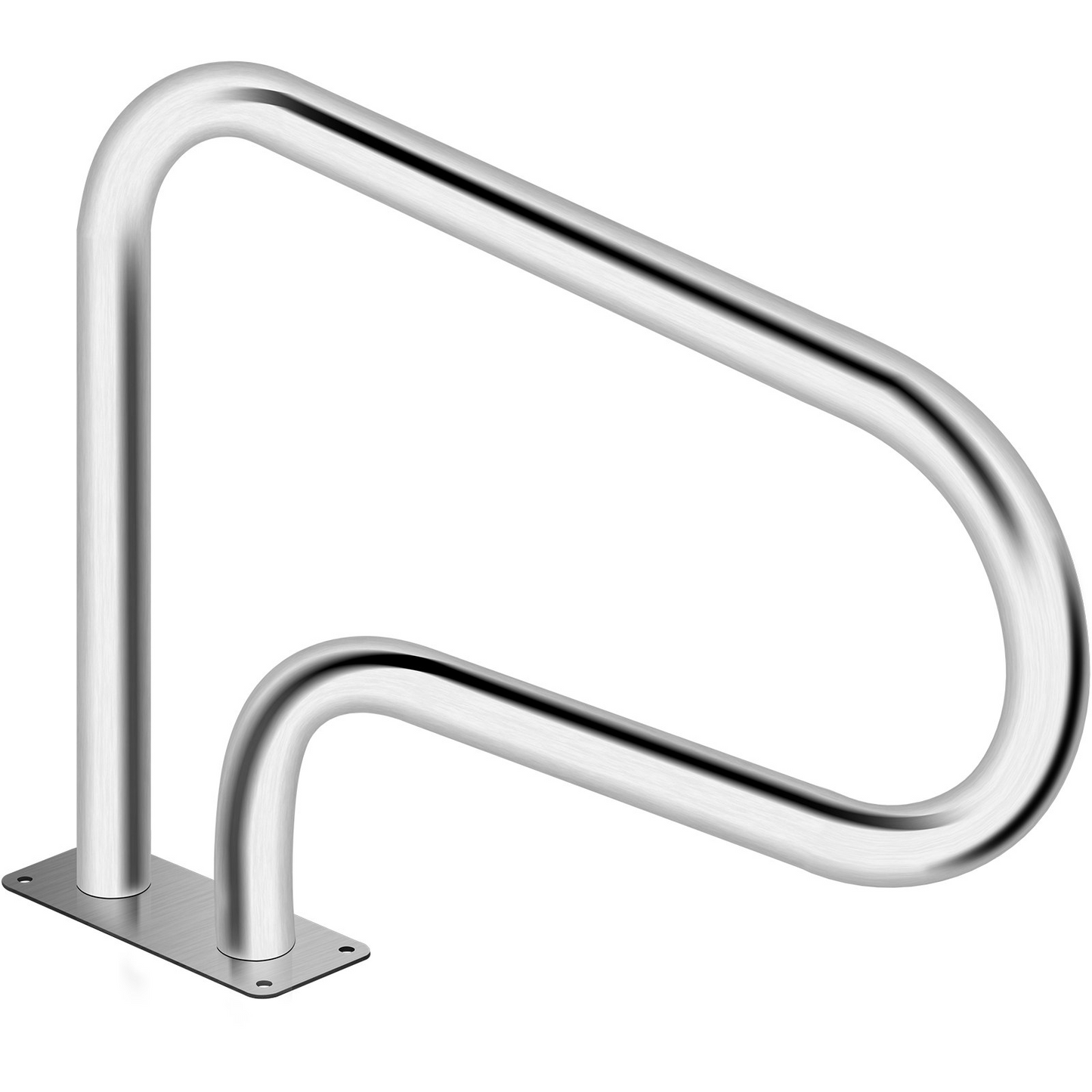 VEVOR Pool Handrail, 32 x 22.5 Swimming Pool Stair Rail, 304 Stainless Steel Stair Pool Hand Rail Rated 375lbs Load Capacity, Pool Rail with Quick Mount Base Plate, and Complete Mounting Accessories