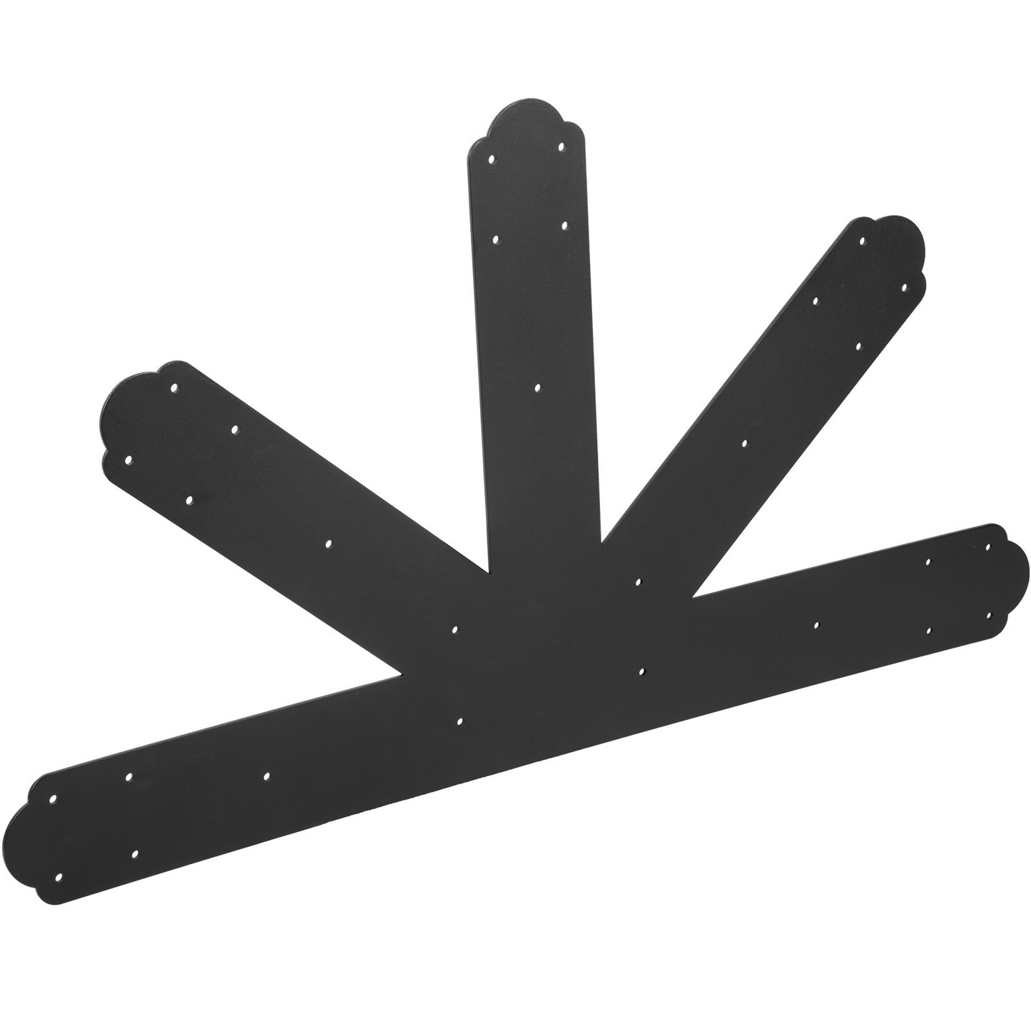 VEVOR Gable Plate, Black Powder-Coated Truss Connector Plates, 12:12 Pitch Gable Bracket, 4 mm / 0.16" Steel Truss Nail Plates, Decorative Gable Plate with Bolts for Wooden Beam Use