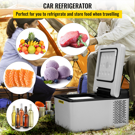 VEVOR 12 Volt Refrigerator 10 Qt, Portable Mini Freezer (-4℉~68℉) W/APP Control Car Compressor Fridge Cooler 12V/24V DC and 110-220V AC For Camping, Road Trip, Travel, Outdoor and Home