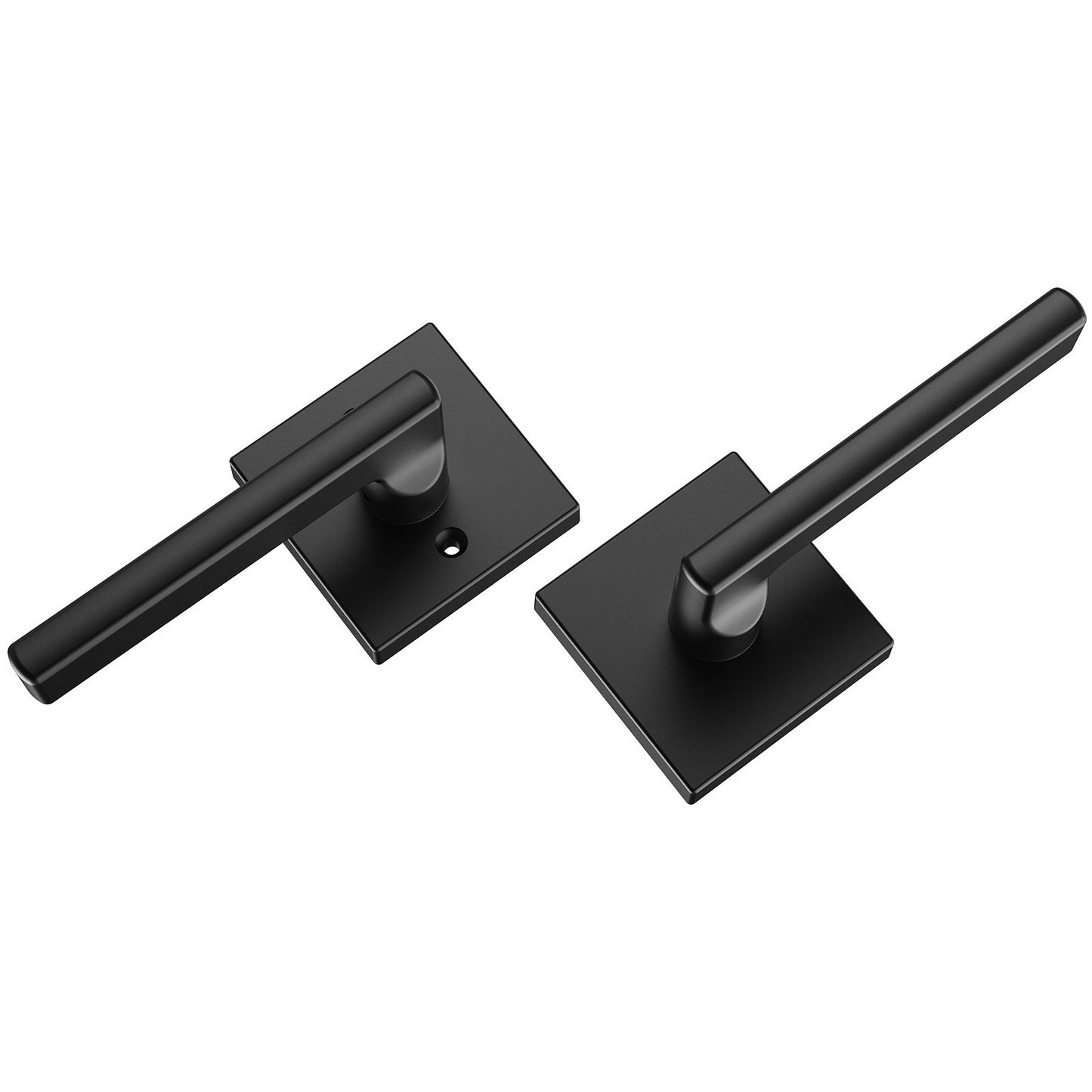 VEVOR Passage Door Handle, 6 Pack Matte Black Door Lever, Left or Right Handing Reversible Lever Non-Locking, 45° Rotation to Open, Square Interior Door Handles for Hallways, Closets, Meeting Spaces