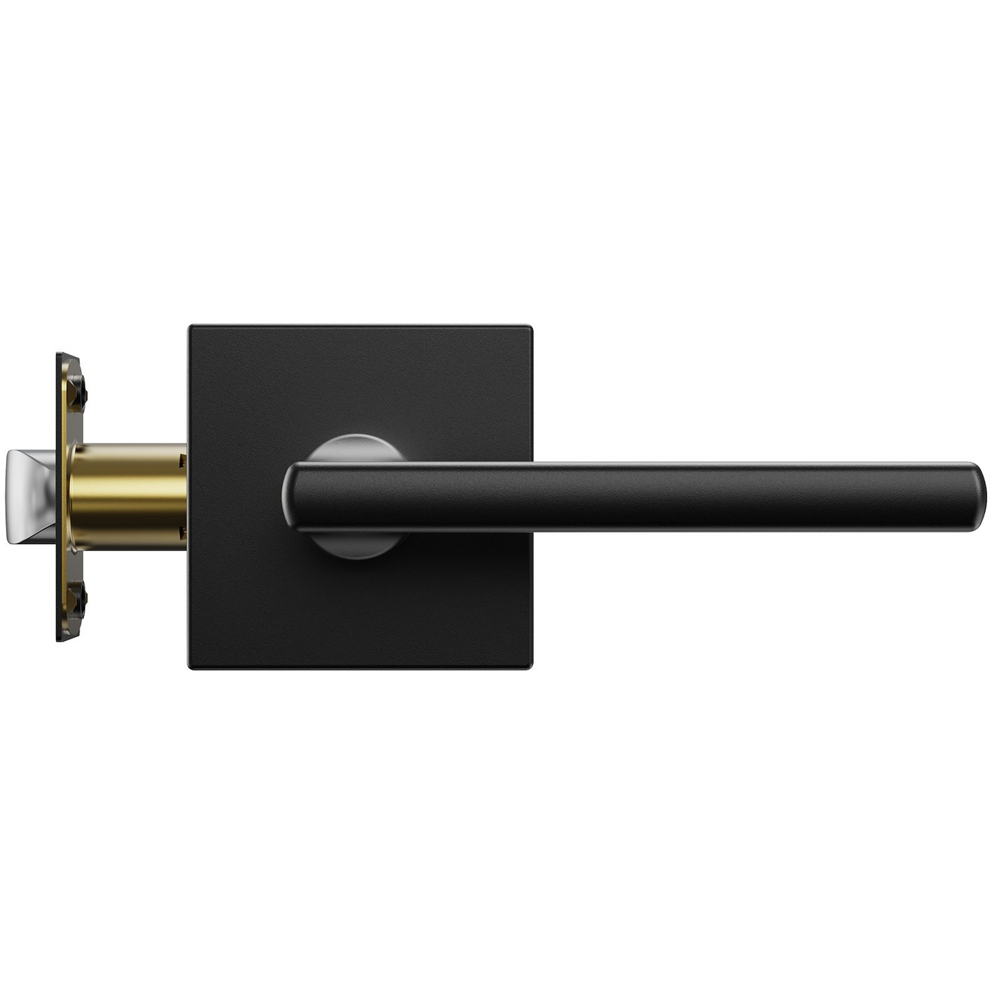 VEVOR Passage Door Handle, 6 Pack Matte Black Door Lever, Left or Right Handing Reversible Lever Non-Locking, 45° Rotation to Open, Square Interior Door Handles for Hallways, Closets, Meeting Spaces