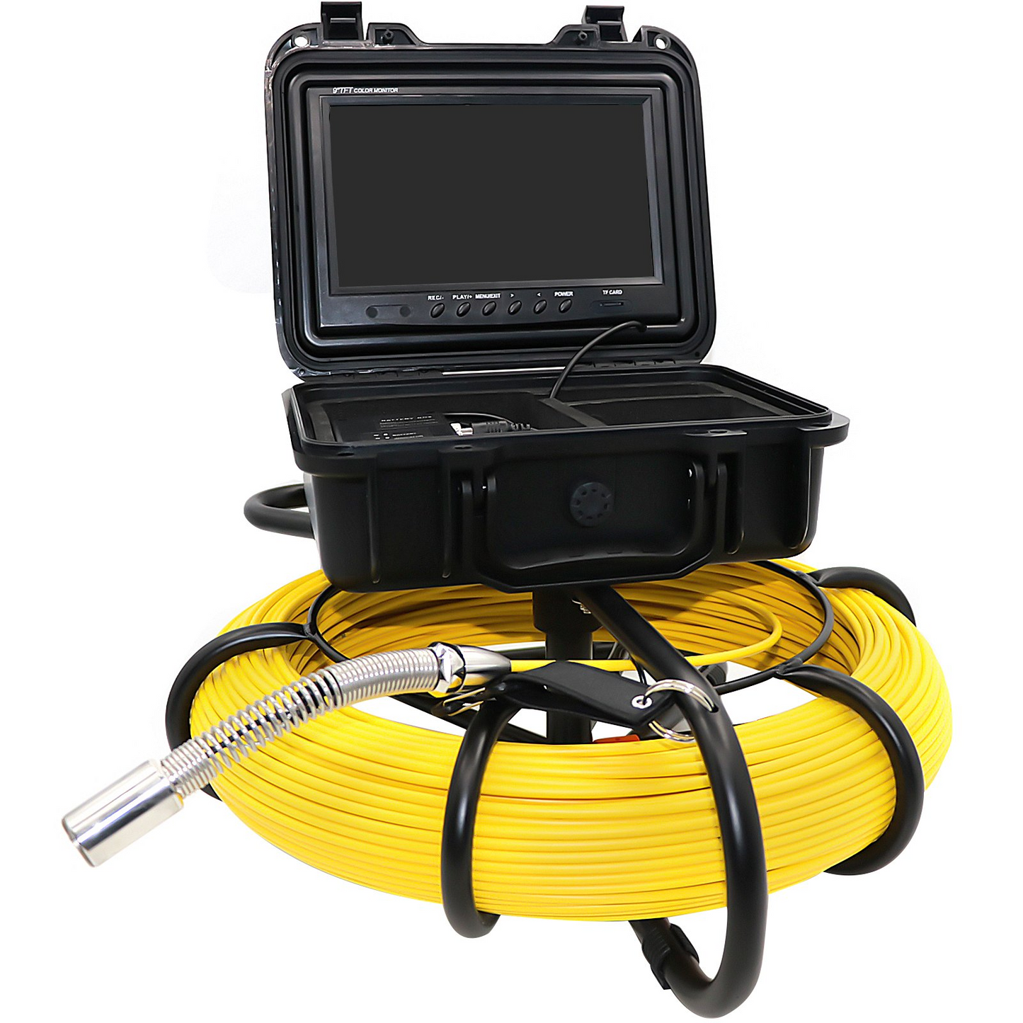 VEVOR Sewer Camera, 328ft/100m Cable, Waterproof IP68 Sewer Video Inspection Equipment, Drain Camera with 16 GB SD Card, DVR Function, 720P 9" LCD Monitor, LED Lights