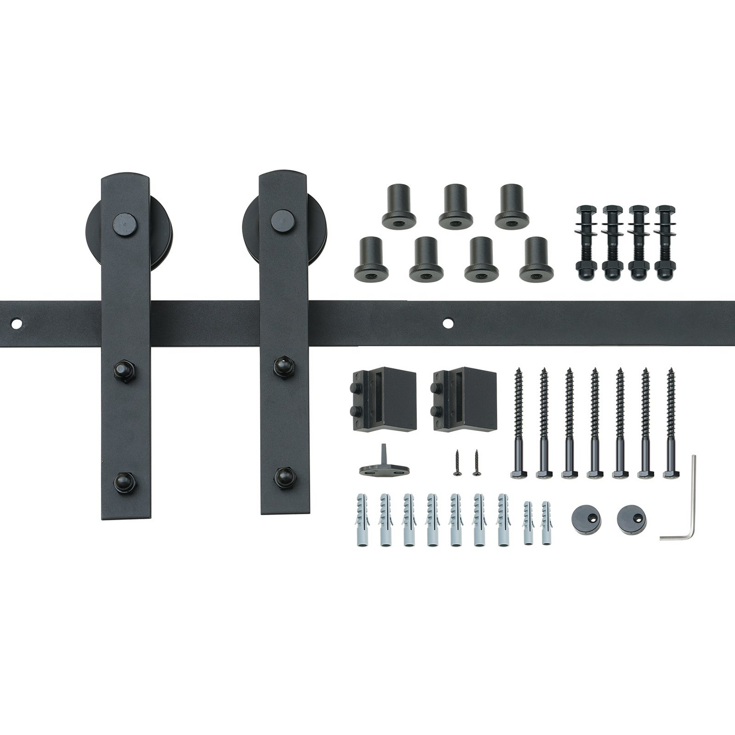 VEVOR 8FT Sliding Barn Door Hardware Kit, 330LBS Loading Heavy Duty Barn Door Track Kit for Single Door, Fit 3.7-4.3FT Wide and 1.3"-1.8" Thick Door Panel, with Smooth & Silent Pulley (I Shape)