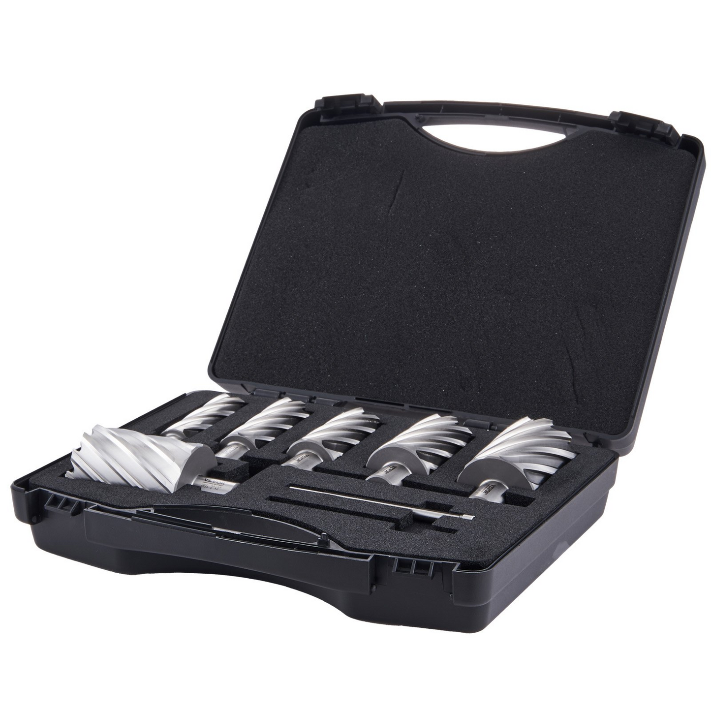 VEVOR Annular Cutter Set, 6 pcs Weldon Shank Mag Drill Bits, 1" to 2" Cutting Diameter, 2" Cutting Depth, M2AL High-Speed Steel, with 2 Pilot Pins and Portable Case, for Using with Magnetic Drills