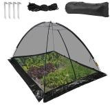 VEVOR Pond Cover Dome, 8x10 FT Garden Pond Net, 1/2 inch Mesh Dome Pond Net Covers with Zipper and Wind Rope, Black Nylon Pond Netting for Pond Pool and Garden