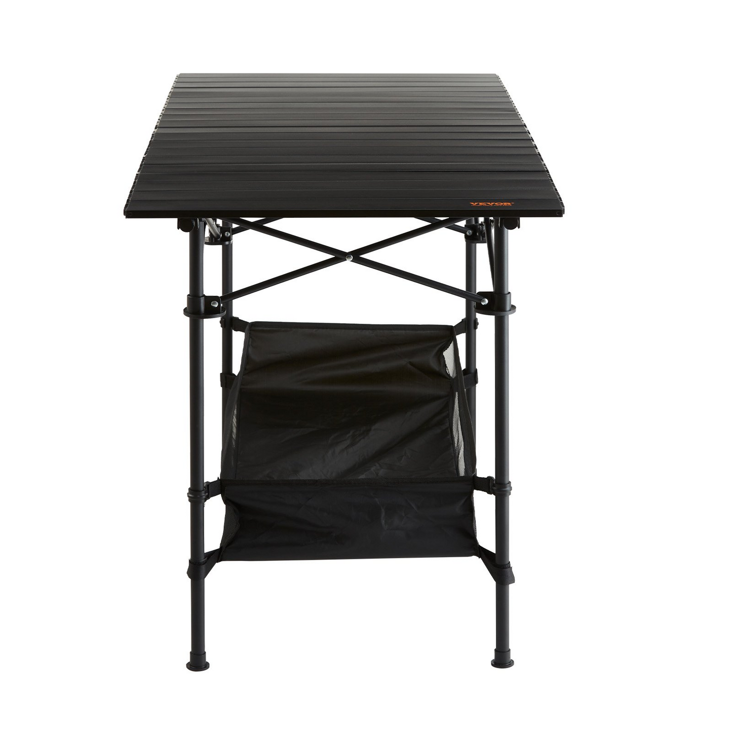 VEVOR Folding Camping Table, Outdoor Portable Side Tables, Lightweight Fold Up Table, Aluminum & Steel Ultra Compact Work Table with Large Storage and Carry Bag, For Beach, Picnic, Travel, 24x16 inch