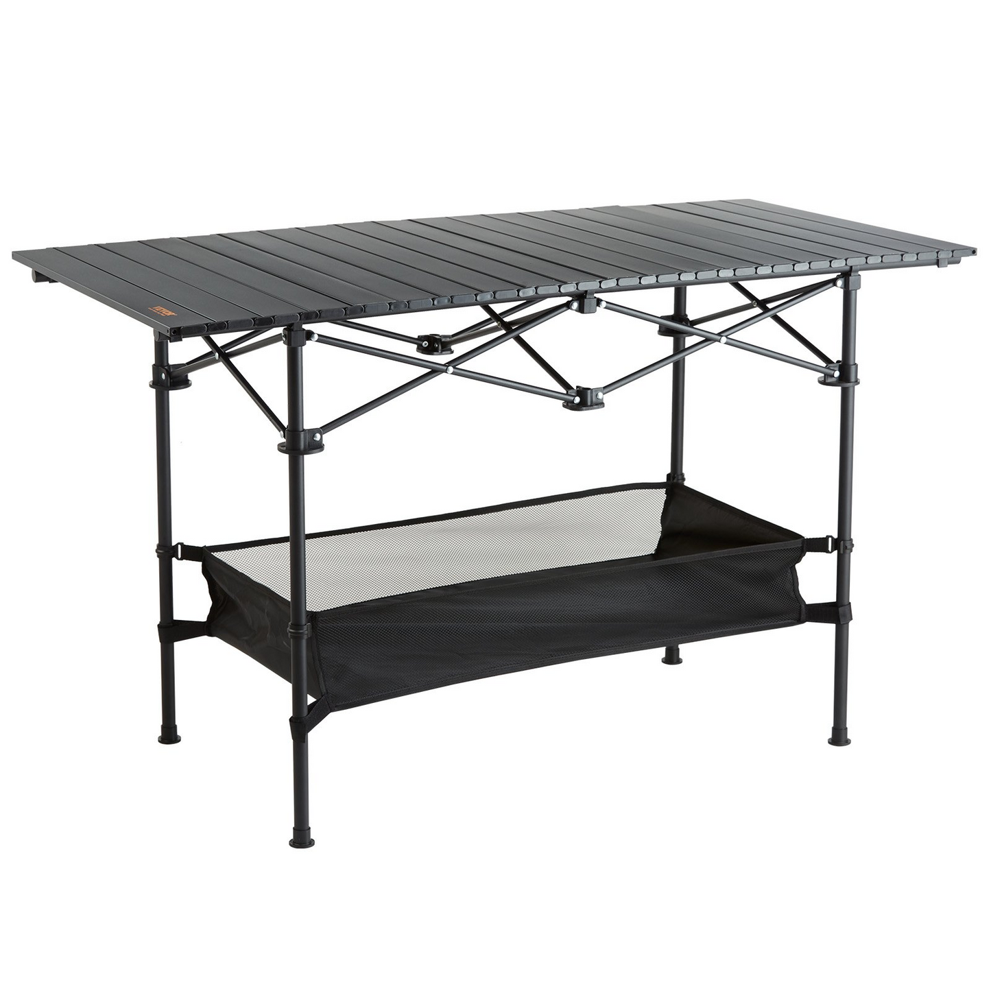 VEVOR Folding Camping Table, Outdoor Portable Side Tables, Lightweight Fold Up Table, Aluminum & Steel Ultra Compact Work Table with Large Storage and Carry Bag, For Beach, Picnic, Travel, 24x16 inch