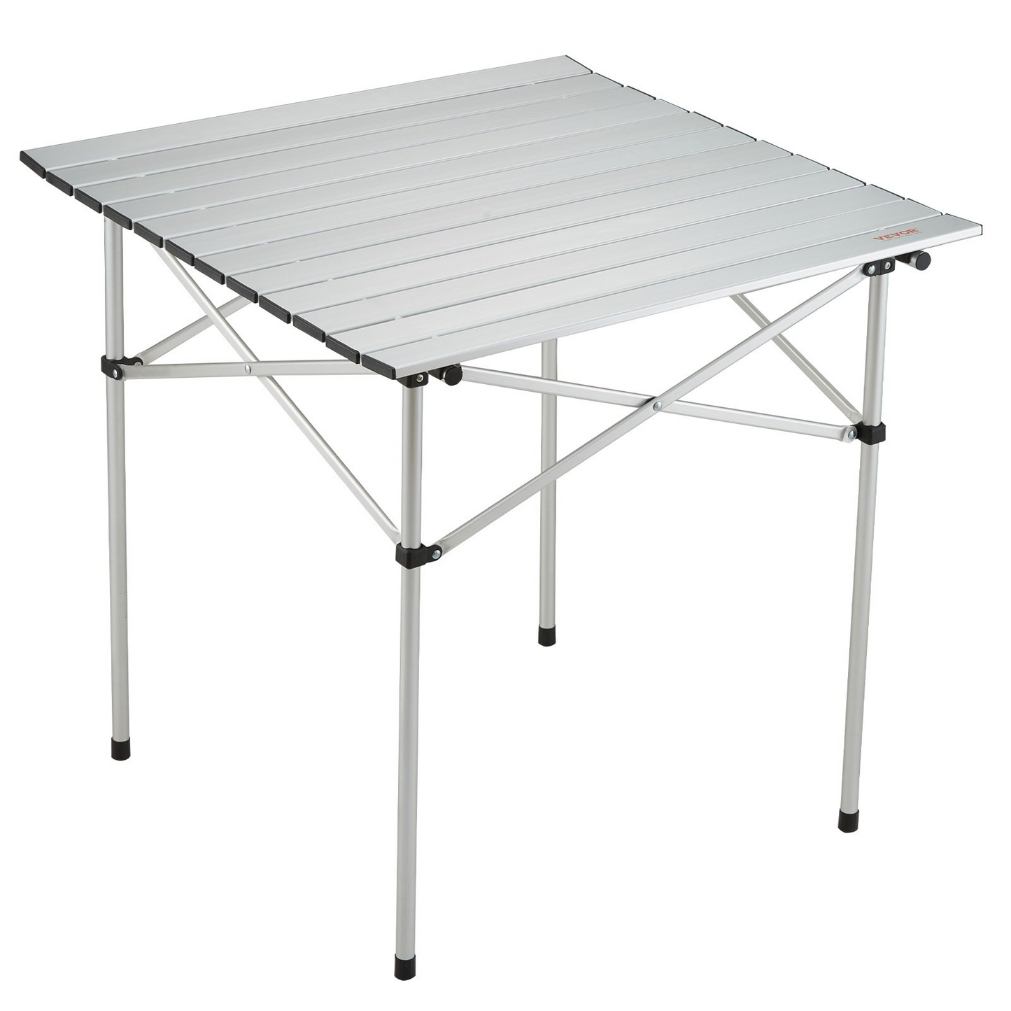 VEVOR Folding Camping Table, Outdoor Portable Side Tables, Lightweight Fold Up Table, Aluminum Ultra Compact Work Table with Carry Bag, For Cooking, Beach, Picnic, Travel, 24x16 inch, Silver