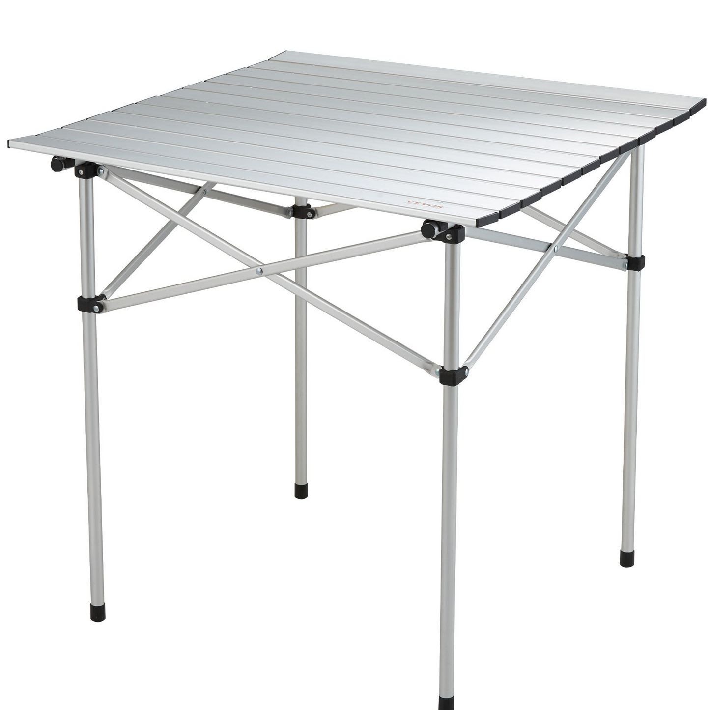 VEVOR Folding Camping Table, Outdoor Portable Side Tables, Lightweight Fold Up Table, Aluminum Ultra Compact Work Table with Carry Bag, For Cooking, Beach, Picnic, Travel, 24x16 inch, Silver