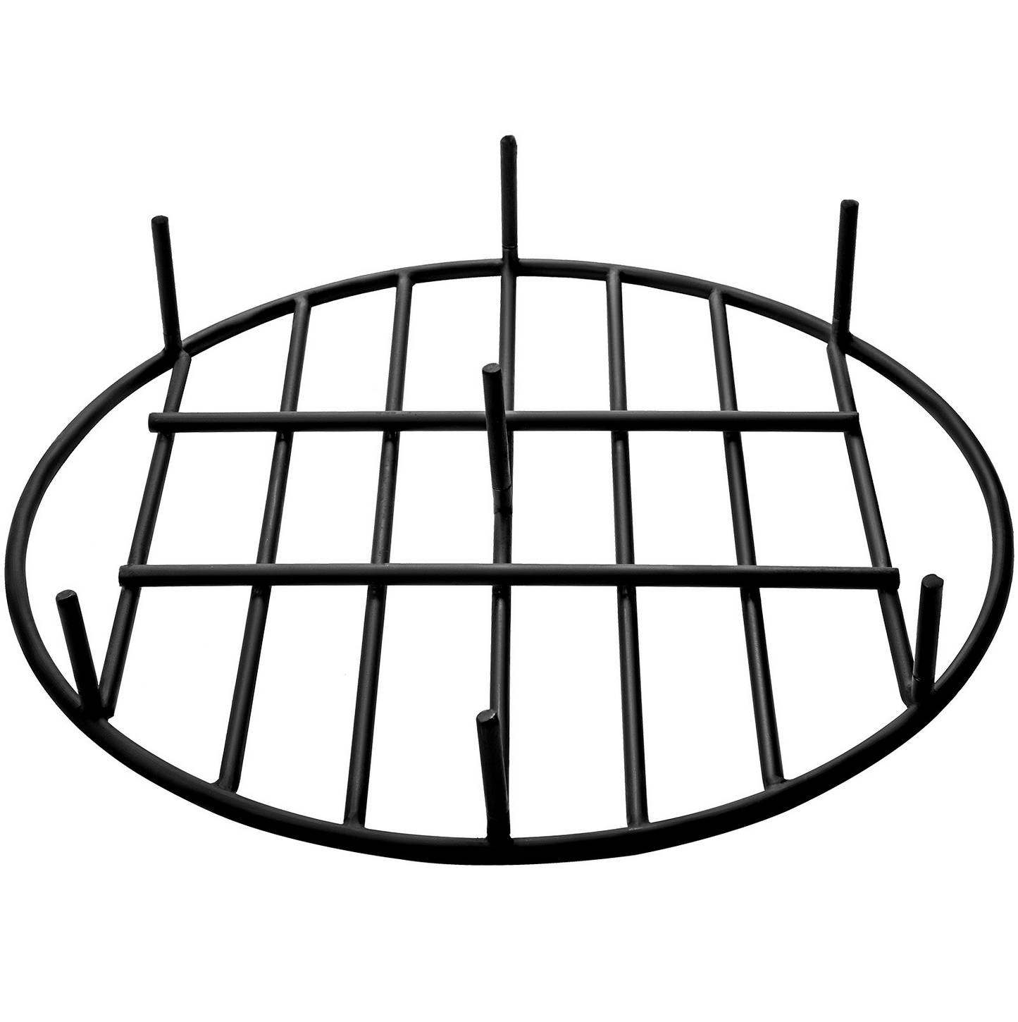 VEVOR Fire Pit Grate, Heavy Duty Iron Round Firewood Grate, Round Wood Fire Pit Grate 24", Firepit Grate with Black Paint, Fire Grate with 7 Removable Round Legs for Burning Fireplace and Firepits