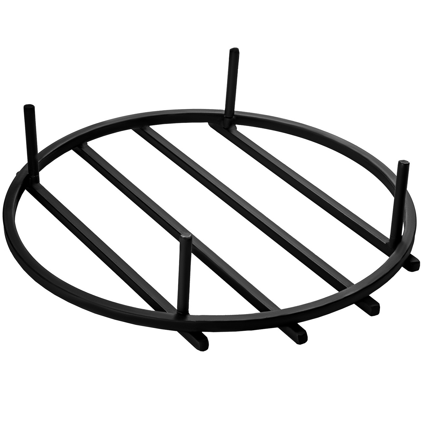 VEVOR Fire Pit Grate, Heavy Duty Iron Round Firewood Grate, Round Wood Fire Pit Grate 18", Firepit Grate with Black Paint, Fire Grate with 4 Removable Square Legs for Burning Fireplace and Firepits