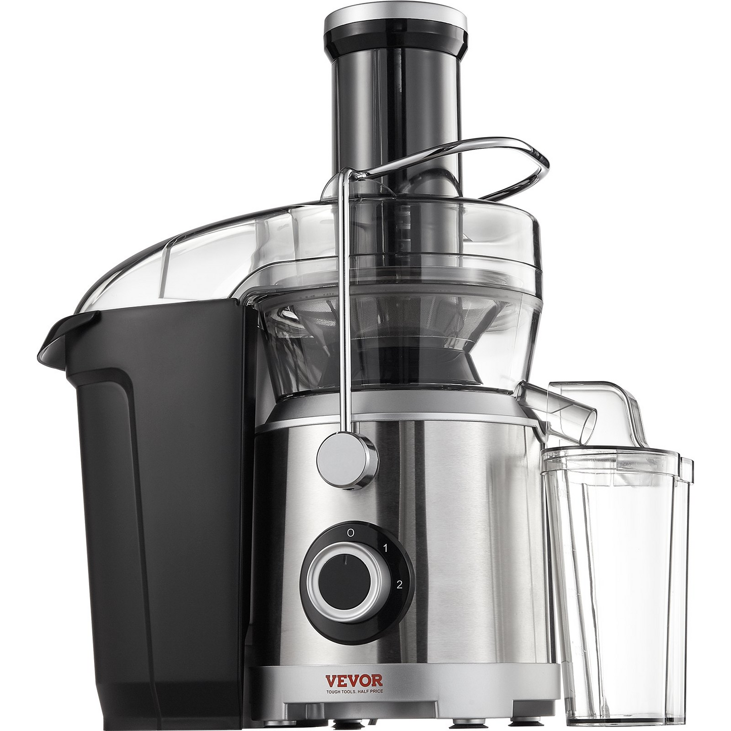 VEVOR Juicer Machine, 1000W Motor Centrifugal Juice Extractor, Easy Clean Centrifugal Juicers, Big Mouth Large 3" Feed Chute for Fruits and Vegetables, 2 Speeds Juice Maker, Stainless Steel, BPA Free