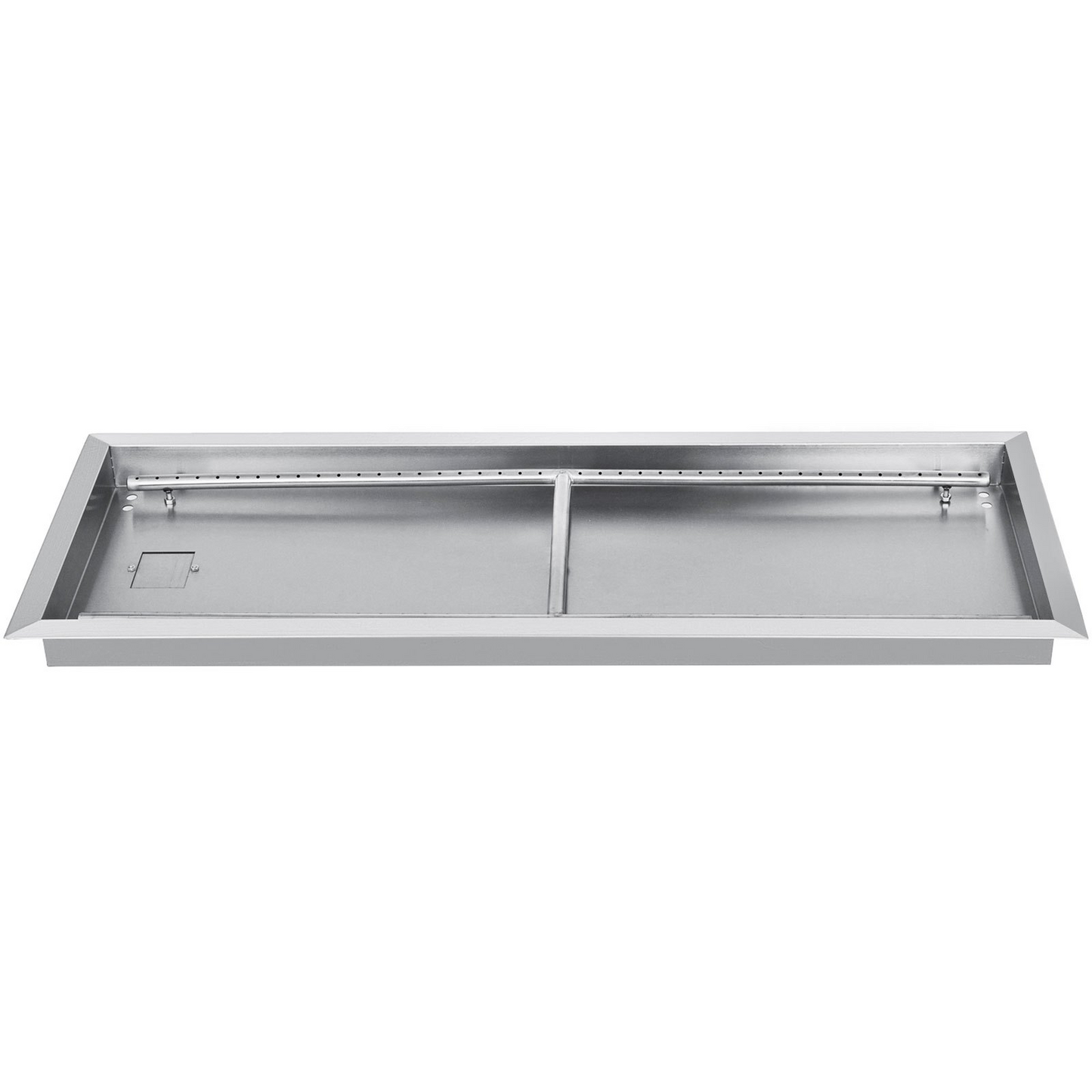 VEVOR Fire Pit Pan 37.5x14 Inch, Stainless Steel Rectangular Fire Pit Pan and Burner, Built-in Fire Pit Pan with H-Burner, 150K BTU