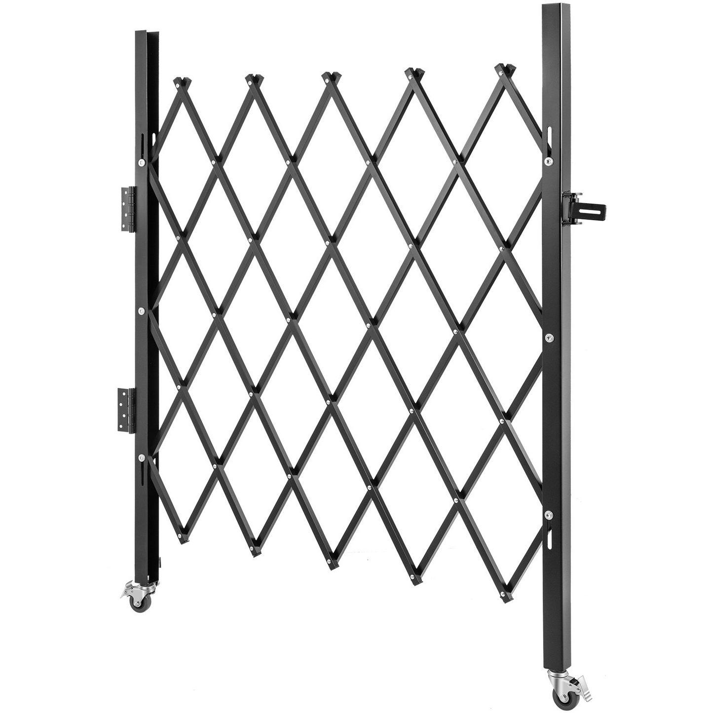 VEVOR Single Folding Security Gate, 48" H x 66" W Folding Door Gate, Steel Accordion Security Gate, Flexible Expanding Security Gate, 360° Rolling Barricade Gate, Scissor Gate or Door with Padlock