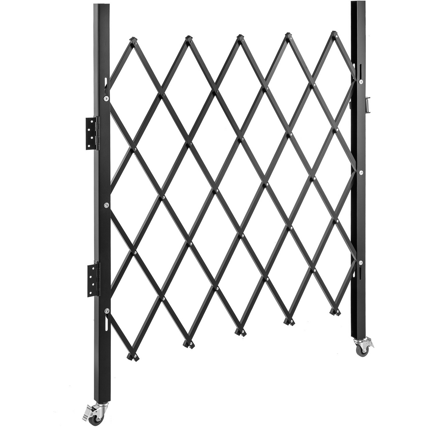 VEVOR Single Folding Security Gate, 48" H x 66" W Folding Door Gate, Steel Accordion Security Gate, Flexible Expanding Security Gate, 360° Rolling Barricade Gate, Scissor Gate or Door with Padlock