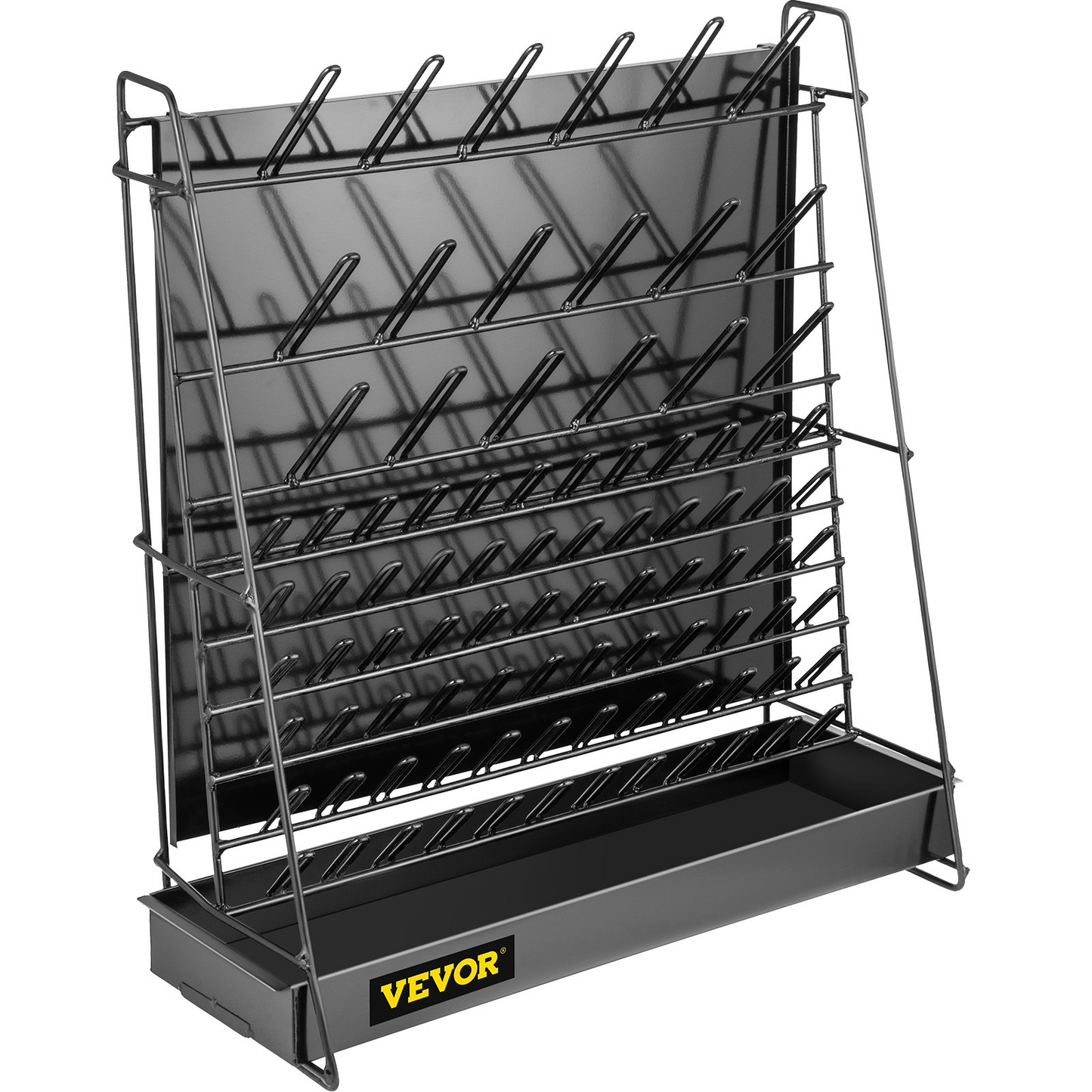 VEVOR Drying Rack for Lab, 90 Pegs Lab Glassware Rack Steel Wire Glassware Drying Rack Wall-Mount/Free-Standing Detachable Pegs Lab Glass Drying Rack Black Cleaning Frame for School Laboratory