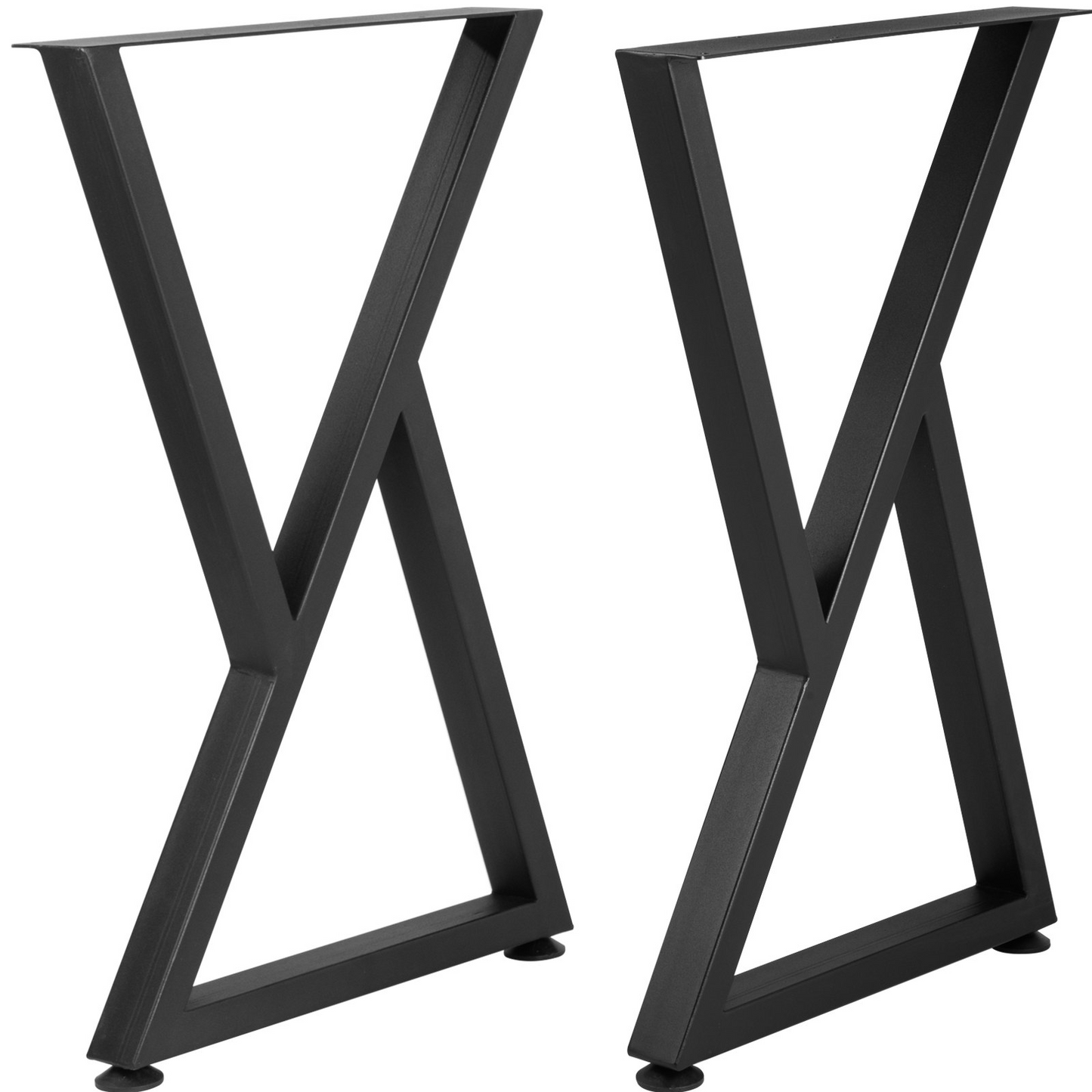 VEVOR Metal Table Legs, 28x18 inch Desk Legs, Set of 2, Heavy Duty Bench Legs, Z Shape Metal Furniture Legs, Wrought Iron Coffee Table Legs, Home DIY for Dining Table w/ Rubber Floor Protectors, Matte