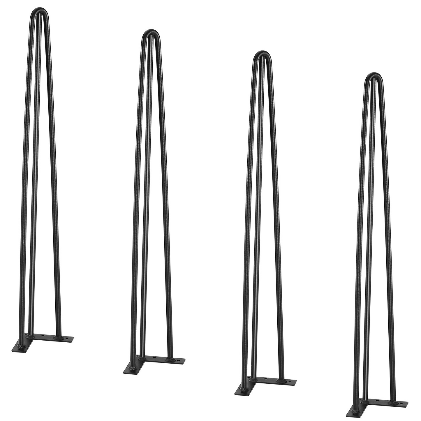 VEVOR Hairpin Table Legs 28", Set of 4 Desk Legs 900lbs Load Capacity, Hairpin Desk Legs 3 Rods for Desk Chairs Bench Dining End Table, Solid Carbon Steel Heavy Duty Furniture Legs Black