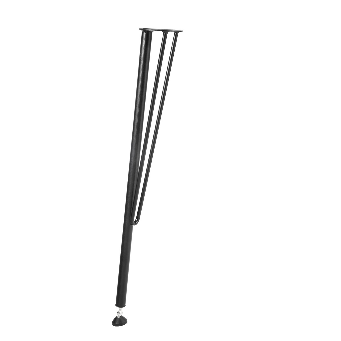 VEVOR Hairpin Metal Table Legs 28 Inch Desk Legs Set of 4 Heavy Duty Bench Legs 3-Rod Metal Furniture Legs Wrought Iron Coffee Table Legs Home DIY for Dining Table w/ Rubber Floor Protectors Black