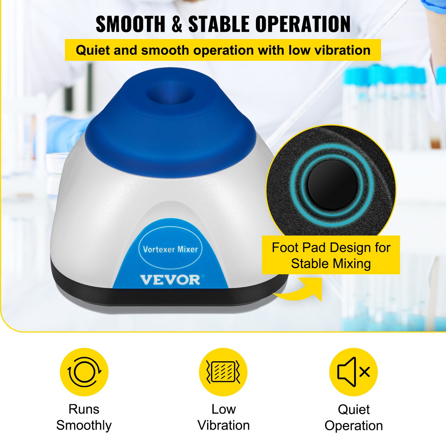 VEVOR Mini Vortex Mixer Lab Vortex Mixer Shaker 6000RPM 50ML for Lab Paint Ink