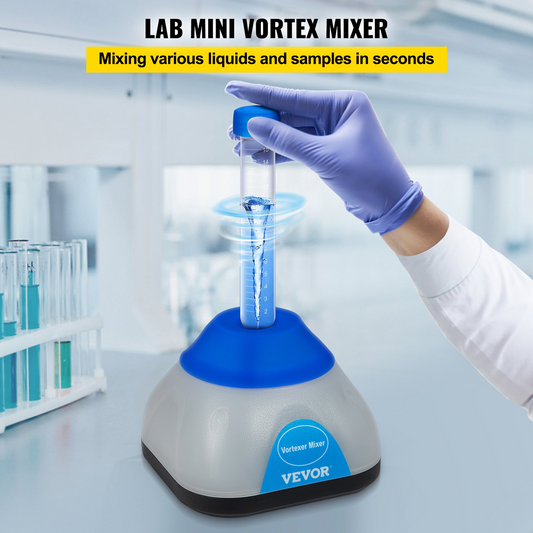 VEVOR Vortex Mixer, 3000rpm Mini Vortex Mixer Shaker, Touch Function Scientific Lab Vortex Shaker, Mix Up to 50ml, 6mm Orbital Diameter for Test Tube, Tattoo Ink, Nail Polish, Eyelash Adhesives, Paint