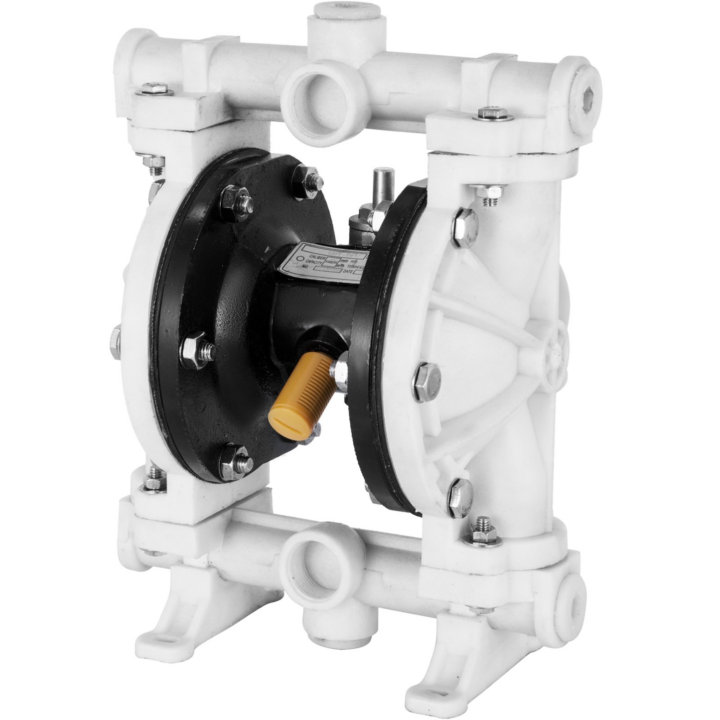 VEVOR Air-Operated Double Diaphragm Pump, 1/2 in Inlet & Outlet, Polypropylene Body, 13.2 GPM & Max 120PSI, PTFE Diaphragm Pneumatic Transfer Pump for Petroleum, Diesel, Oil & Low Viscosity Fluids