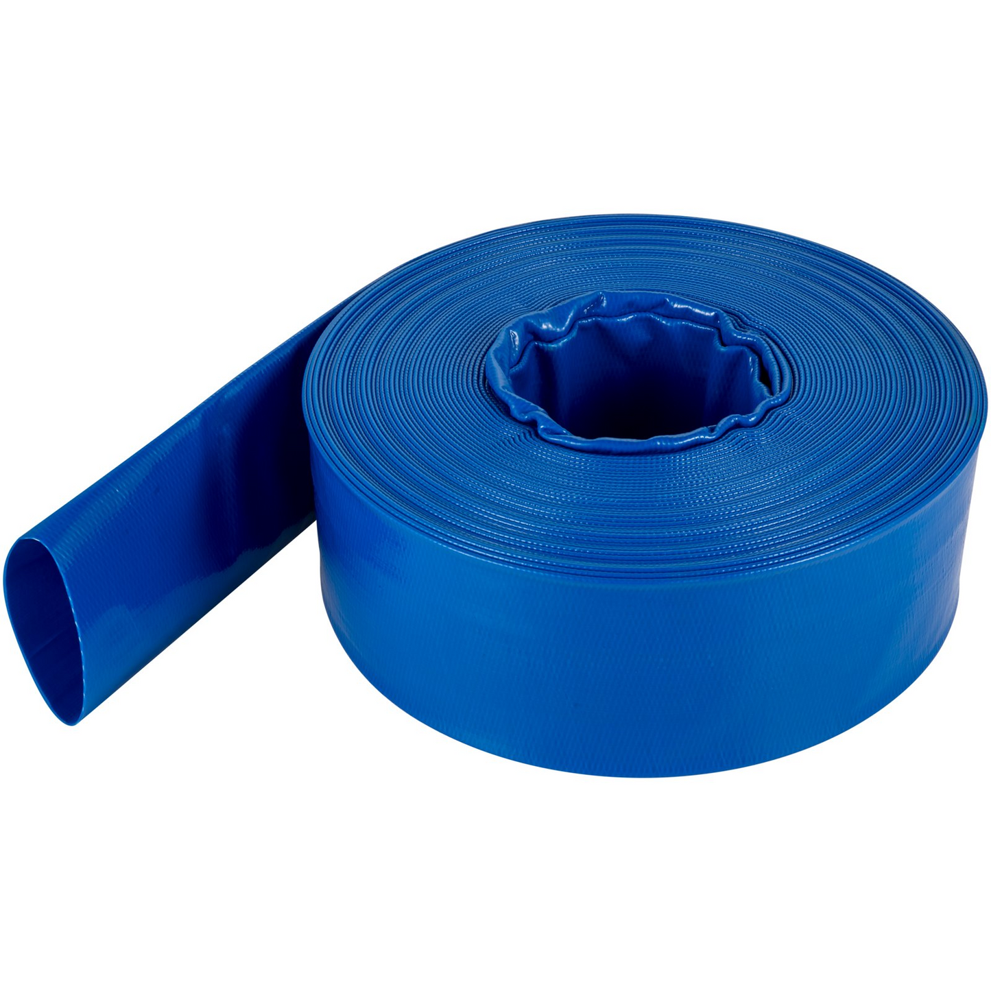 VEVOR Discharge Hose, 3" x 53', PVC Lay Flat Hose, Heavy Duty Backwash Drain Hose with Clamps, Weather-proof & Burst-proof, Ideal for Swimming Pool & Water Transfer, Blue