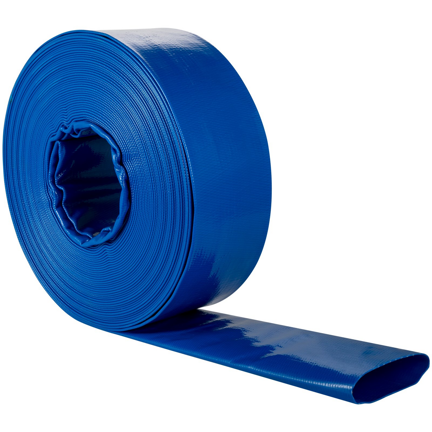 VEVOR Discharge Hose, 3" x 53', PVC Lay Flat Hose, Heavy Duty Backwash Drain Hose with Clamps, Weather-proof & Burst-proof, Ideal for Swimming Pool & Water Transfer, Blue