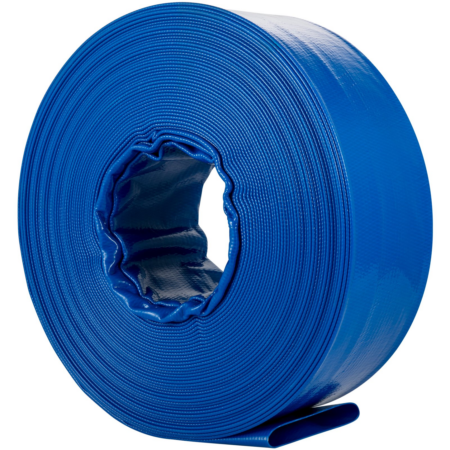 VEVOR Discharge Hose, 3" x 53', PVC Lay Flat Hose, Heavy Duty Backwash Drain Hose with Clamps, Weather-proof & Burst-proof, Ideal for Swimming Pool & Water Transfer, Blue