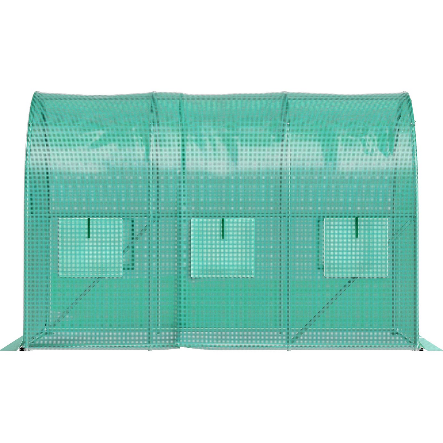 VEVOR Walk-in Tunnel Greenhouse, 9.8 x 6.6 x 6.6 ft Portable Plant Hot House w/ Galvanized Steel Hoops, 1 Top Beam, Diagonal Poles, Zippered Door & 6 Roll-up Windows, Green