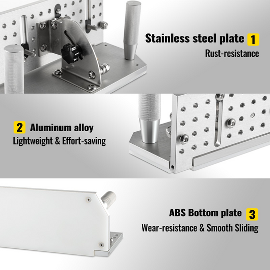 VEVOR Belt Grinder Knife Jig, 9-4/5'' Long Sharpening Locator, 85°~ 115°Adjustable Angle, Belt Knife Sharpener Jig w/Dual Handles, Knife Making Angle Grind Guide for Belt Sander Machine - Large