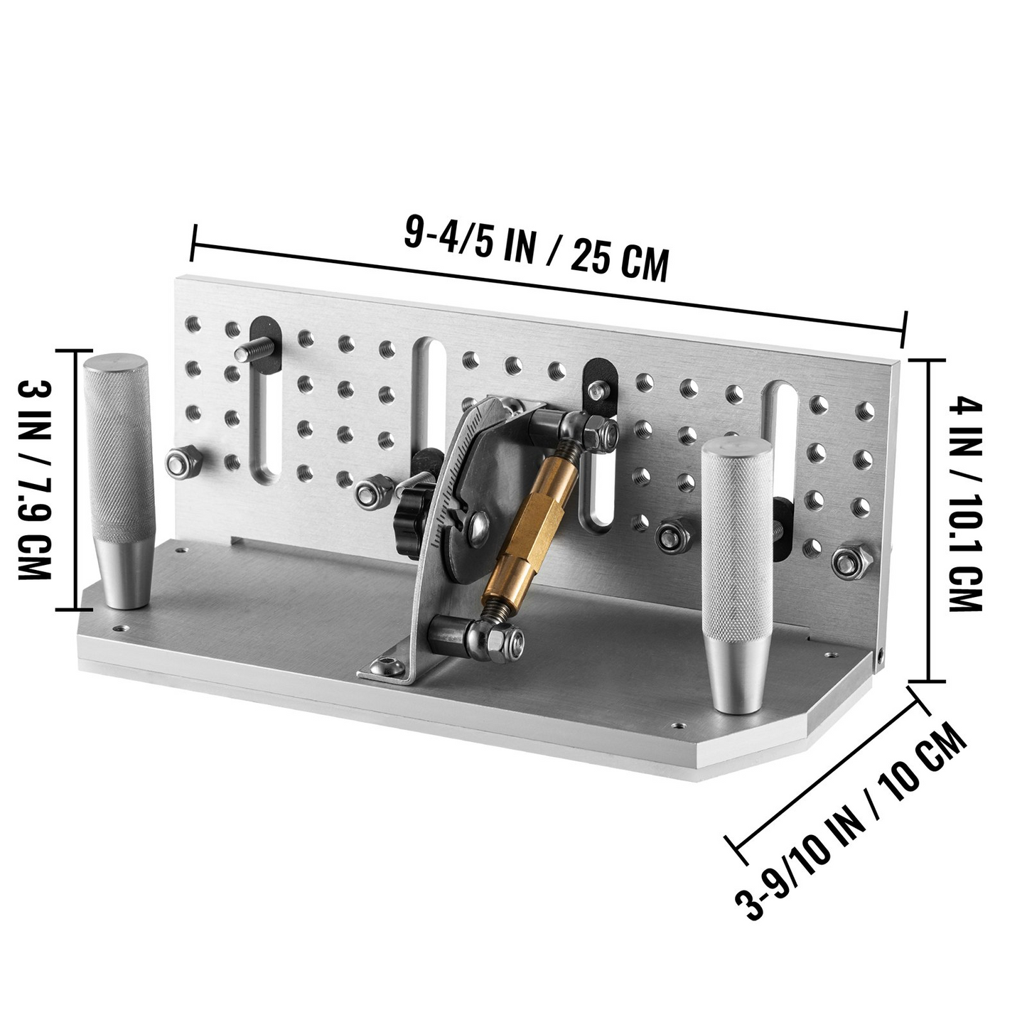 VEVOR Belt Grinder Knife Jig, 9-4/5'' Long Sharpening Locator, 85°~ 115°Adjustable Angle, Belt Knife Sharpener Jig w/Dual Handles, Knife Making Angle Grind Guide for Belt Sander Machine - Large