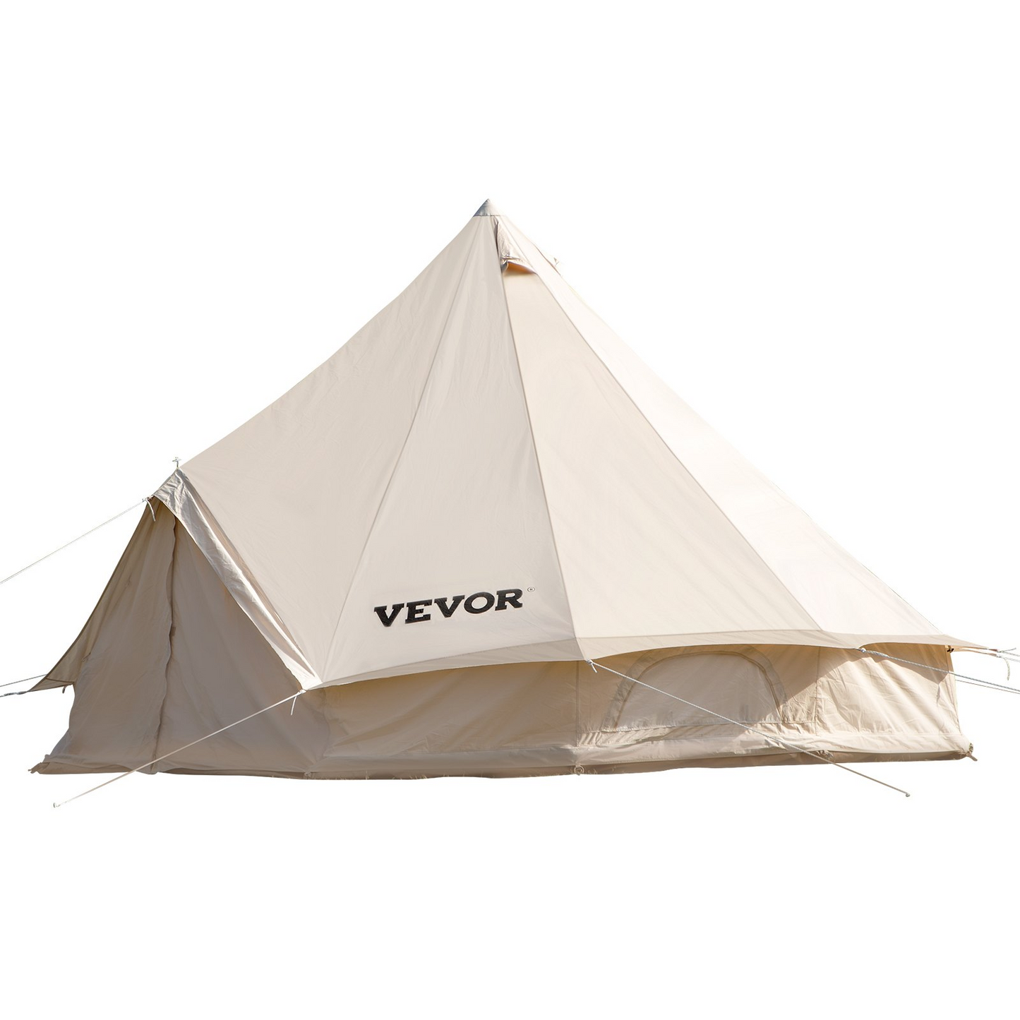 VEVOR 3-5 Person Canvas Glamping Bell Tent, Breathable Waterproof Yurt Tent with Stove Jack and Detachable Side Wall for Family Camping, 10'x 10'x98"(Diameter 3M)