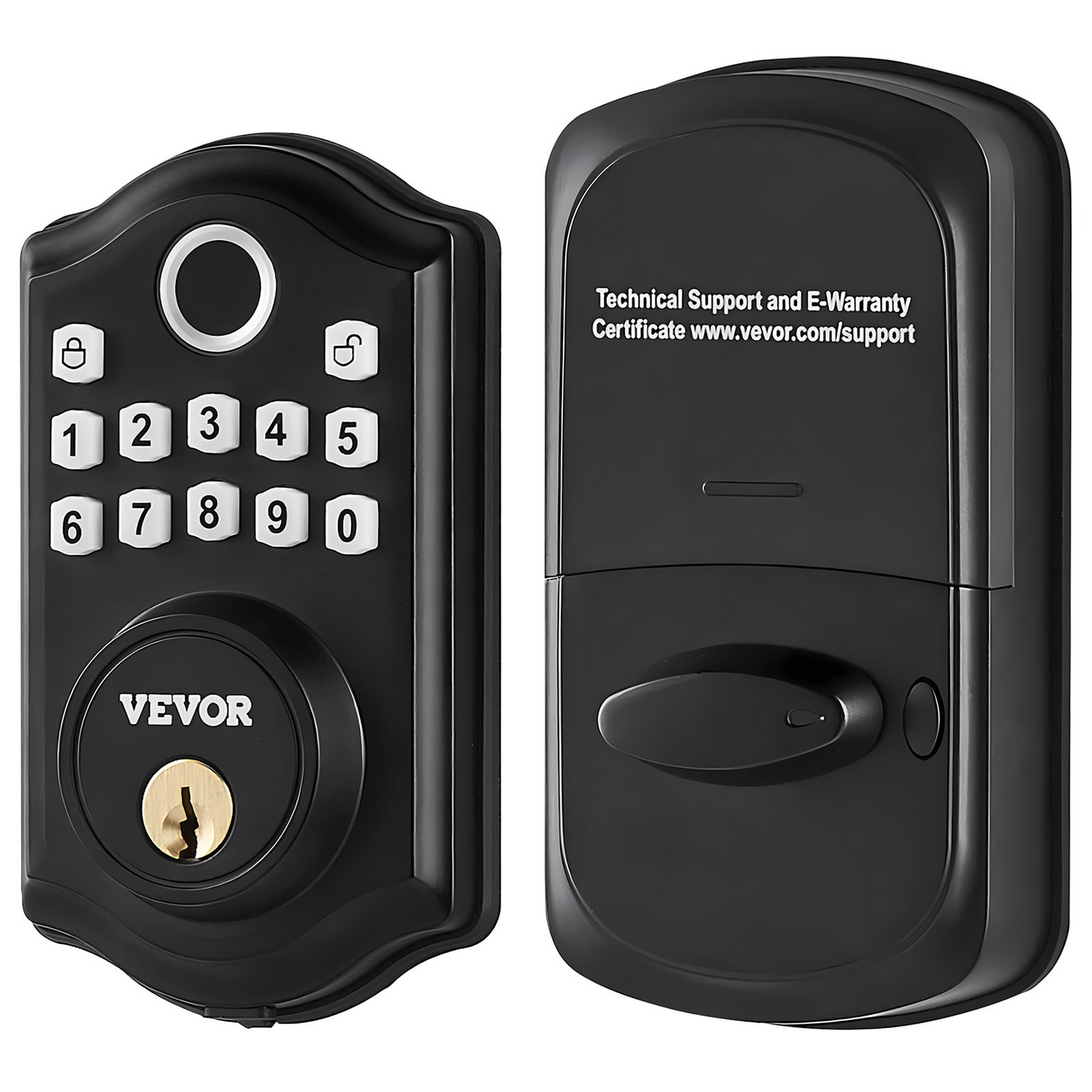 VEVOR Fingerprint Door Lock, Keyless Entry Door Lock with Fingerprint/Keypad Code/Key, Auto Lock, Anti-Peeking Password, IP 63 Rating for Front Door, Electronic Keypad Deadbolt with 300 Users