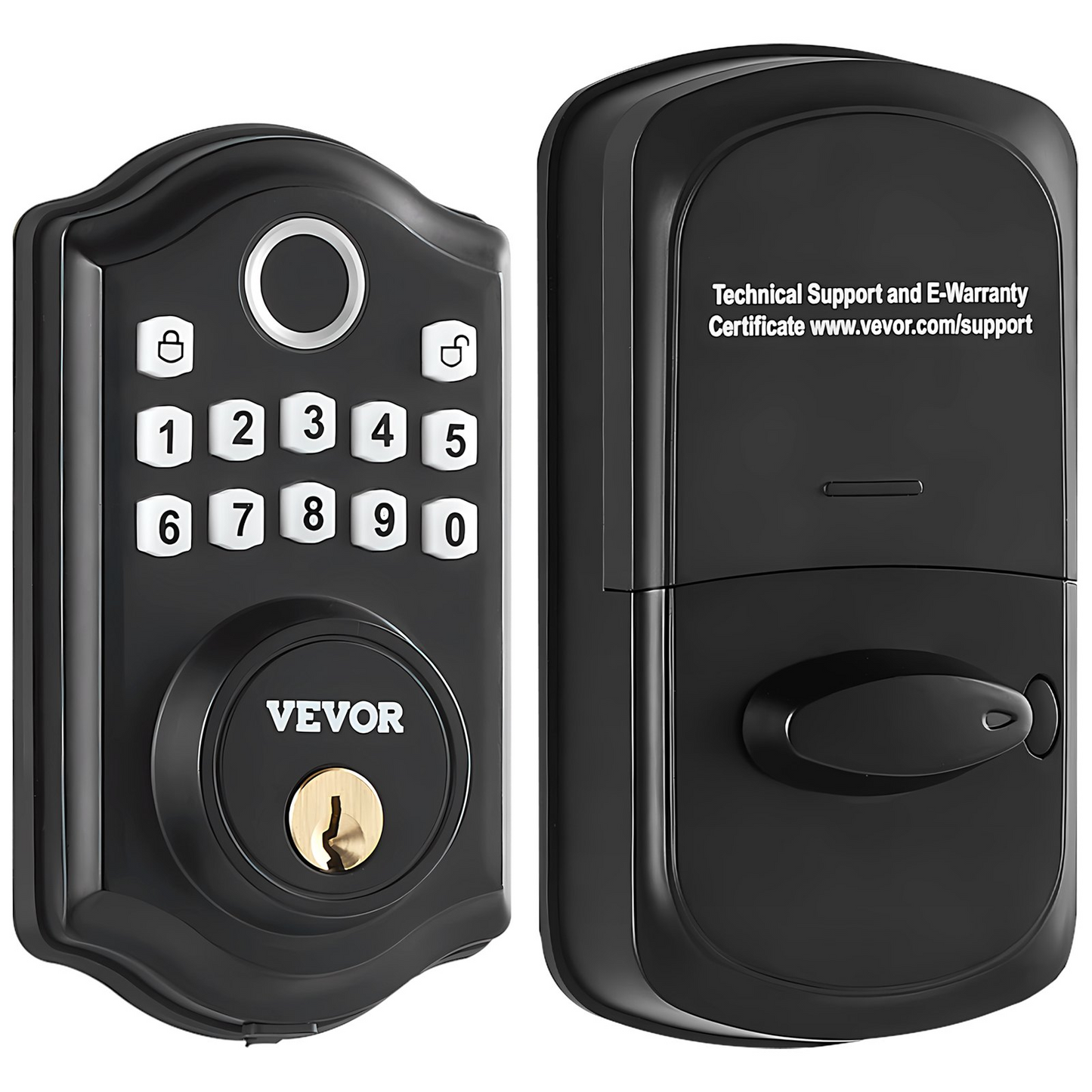 VEVOR Fingerprint Door Lock, Keyless Entry Door Lock with Fingerprint/Keypad Code/Key, Auto Lock, Anti-Peeking Password, IP 63 Rating for Front Door, Electronic Keypad Deadbolt with 300 Users