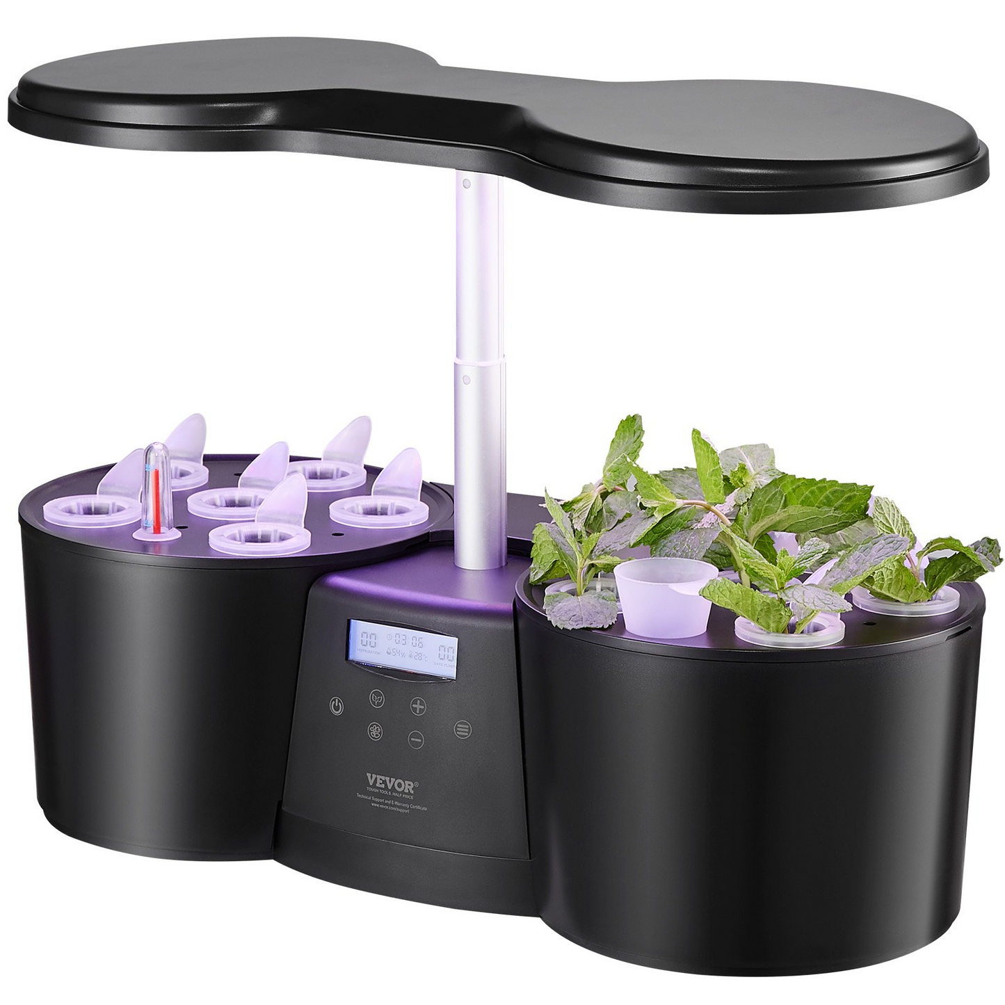 VEVOR Hydroponics Growing System, 12 Pods Indoor Growing System, Indoor Herb Garden with Full-Spectrum LED Grow Light, Indoor Gardening System Height Adjustable, 4.2L Water Tank, Auto Timer