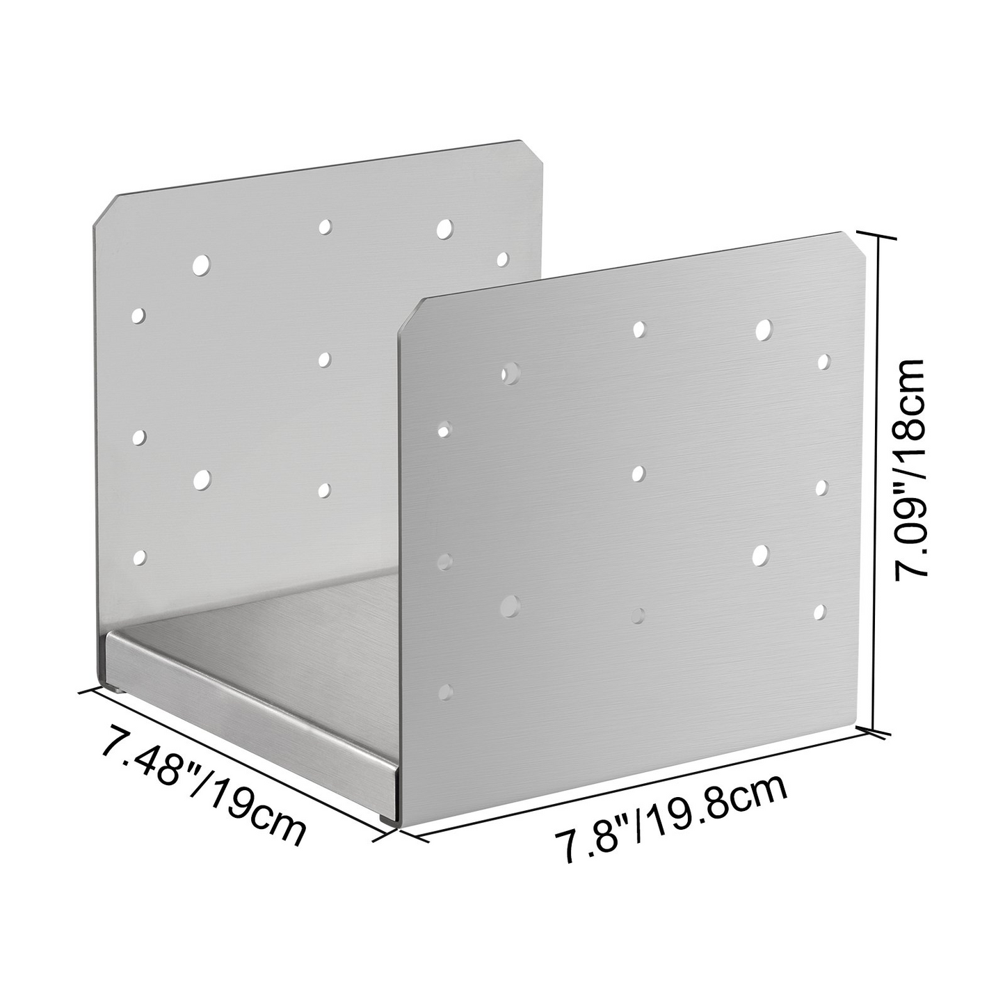 VEVOR Standoff Post Base 8 x 8"(Inner Size:7.8 x 7.48") 4 PCS Stainless Steel Adjustable Post Base Adjustable Post Anchor with Fiber Drawing Surface and Full Set of Accessories for Rough Size Lumber