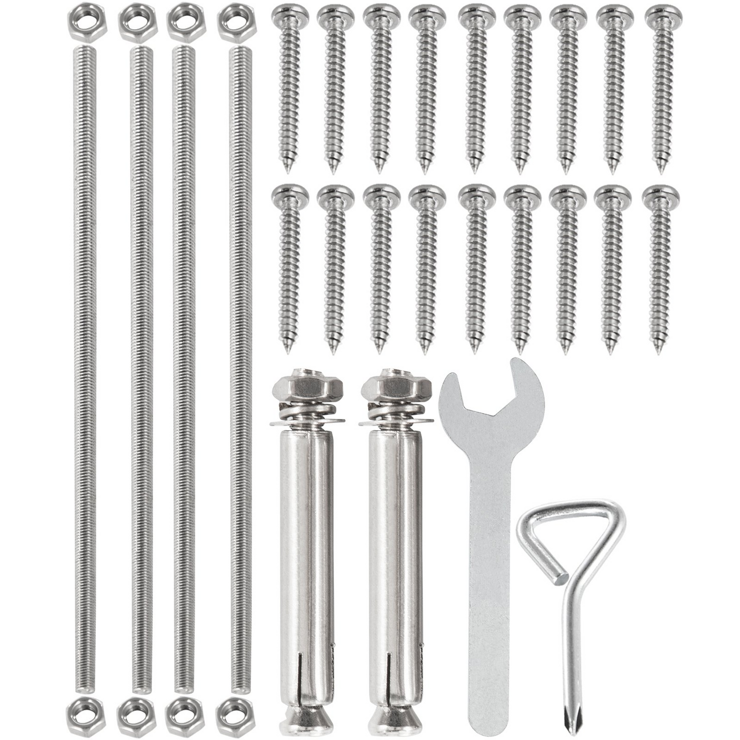 VEVOR Standoff Post Base 8 x 8"(Inner Size:7.8 x 7.48") 4 PCS Stainless Steel Adjustable Post Base Adjustable Post Anchor with Fiber Drawing Surface and Full Set of Accessories for Rough Size Lumber