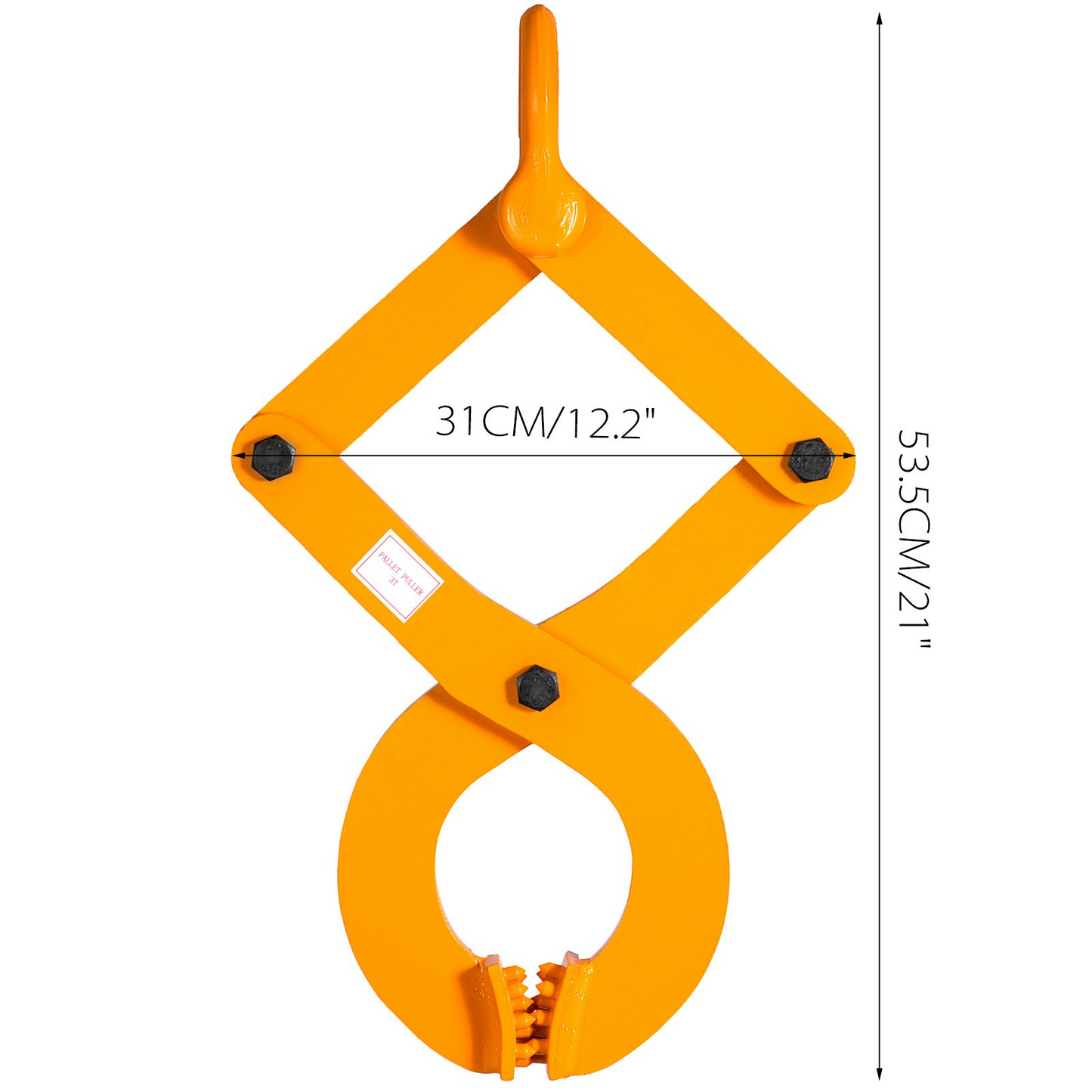 VEVOR Pallet Puller, 3T Steel Single Scissor Yellow Clamp with 6614 LBS Load Capacity Grabber, 6.3 Inch Jaw Opening and 0.5 Inch Jaw Height, Hook Pulling Hoisting Tool for Forklift Chain