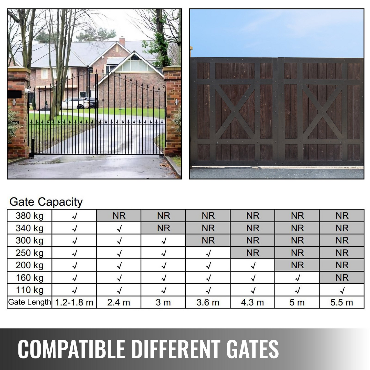 VEVOR Electric Gate Opener, Single Swing Gate Opener 16 mm/s Speed 80W Automatic Gate Openers with Remote Complete Kit Push/Pull-to-Open Up to 838 lbs & 18ft Door Opener for Chain Link Garage Farm