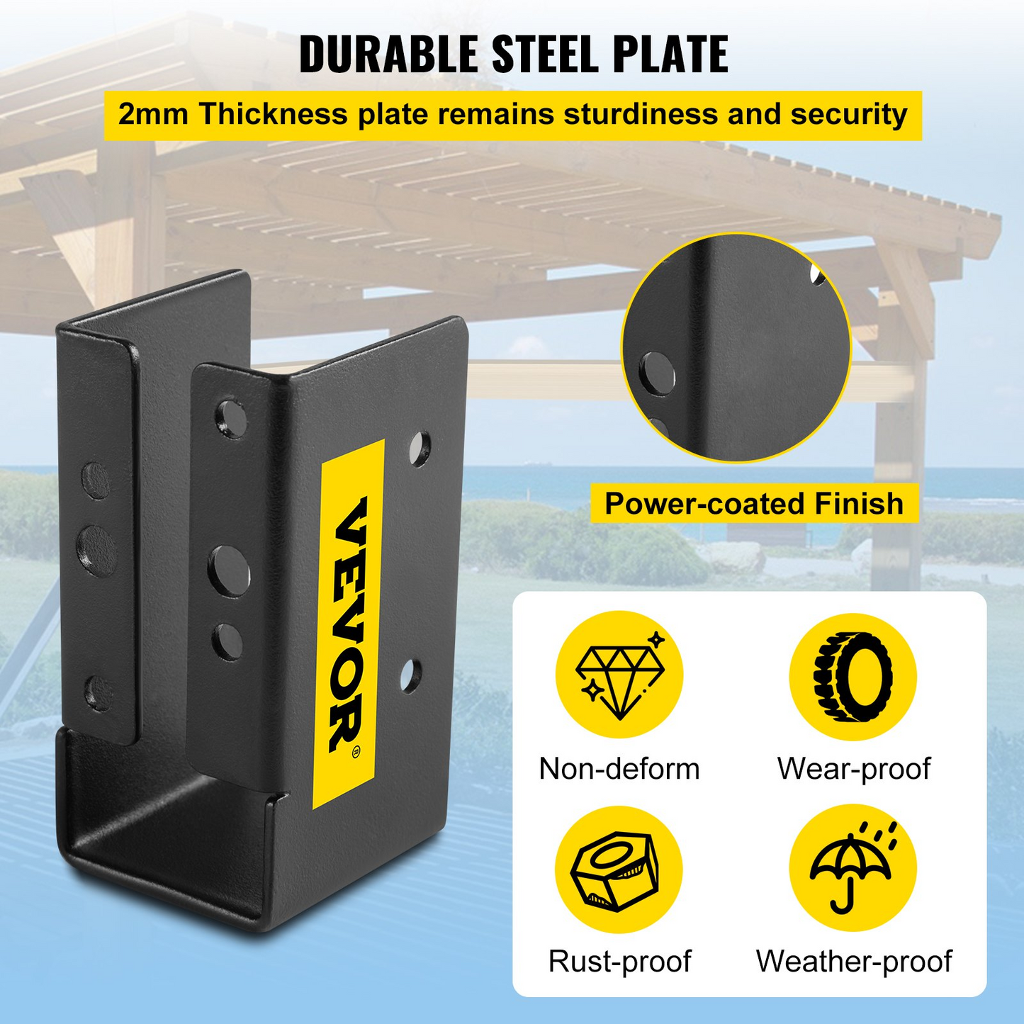 VEVOR Concealed Joist Hanger, 2"x4" Outdoor Accent Concealed-Flange, Pack of 24 Concealed Joist Bracket, Q235 Steel Plate Powder-Coated Concealed Face Mount Joist Hanger for 2"x4" Beam Swing, 3.7"