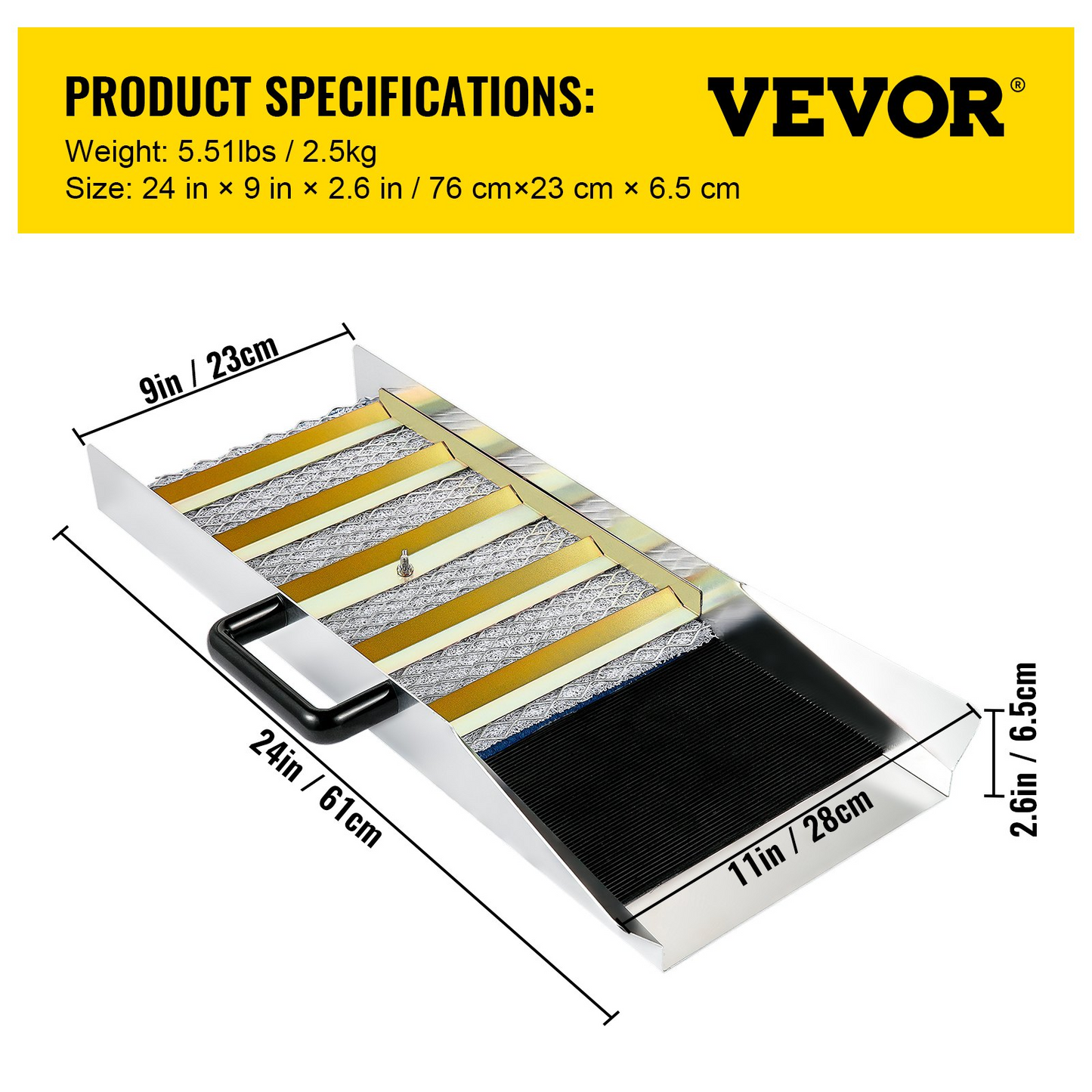 VEVOR Aluminum Alloy Sluice Box, Compact 24" Mini Sluice Boxes for Gold, Lightweight Gold Sluice Equipment, Portable Sluice Boxes w/Miner's Moss, River, Creek, Gold Panning, Prospecting, Dredging