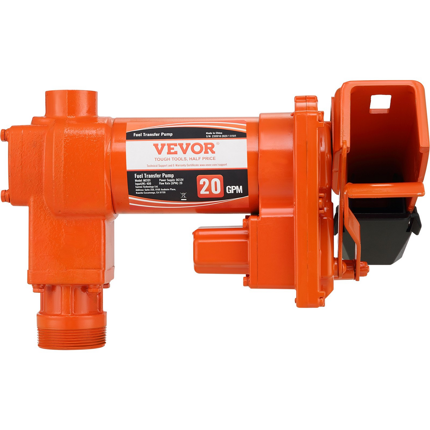 VEVOR Fuel Transfer Pump, 12V DC 20 GPM 1/4 HP, Gasoline Extractor Pump with Automatic Nozzle, Discharge Hose & Suction Pipe for Gasoline, Diesel, Kerosene, Ethanol & Methanol Blends, and Biodiesel