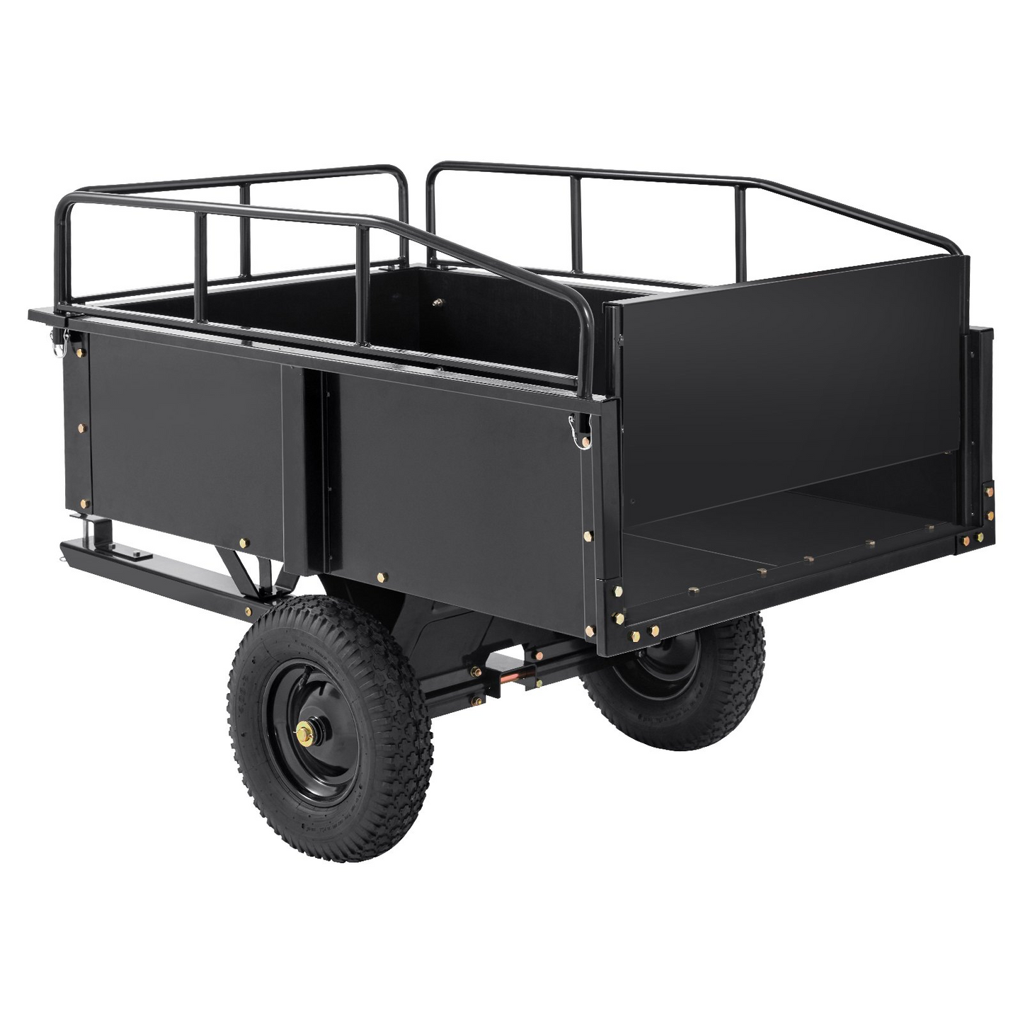 VEVOR Heavy Duty ATV Trailer Steel Dump Cart, 750-Pound 15 Cubic Feet, Garden Utility Trailer with Removable Sides for Riding Lawn Mower Tractor