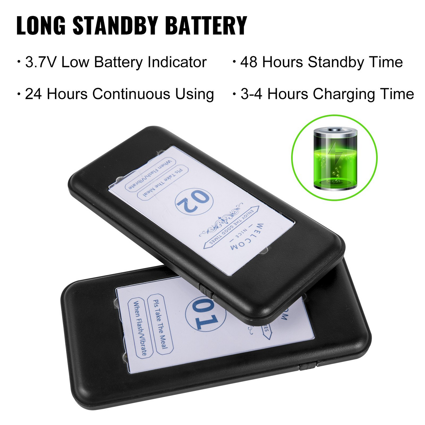 VEVOR F100 Restaurant Pager System 10 Pagers, Max 98 Beepers Wireless Calling System, Set with Vibration, Flashing and Buzzer for Church, Nurse,Hospital & Hotel