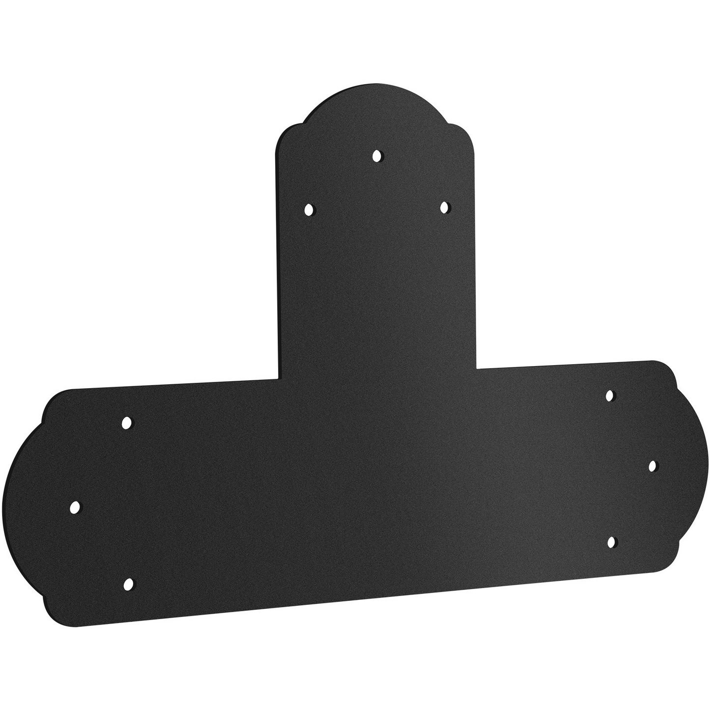 VEVOR Black T Bracket, 6'' x 6'', 8 PCs Black Powder-Coated T Mending Plate, 16 Gauge Steel T-Shaped Tie Flat Connector with Screws Set, Post to Beam Bracket for Repair Wood Furniture